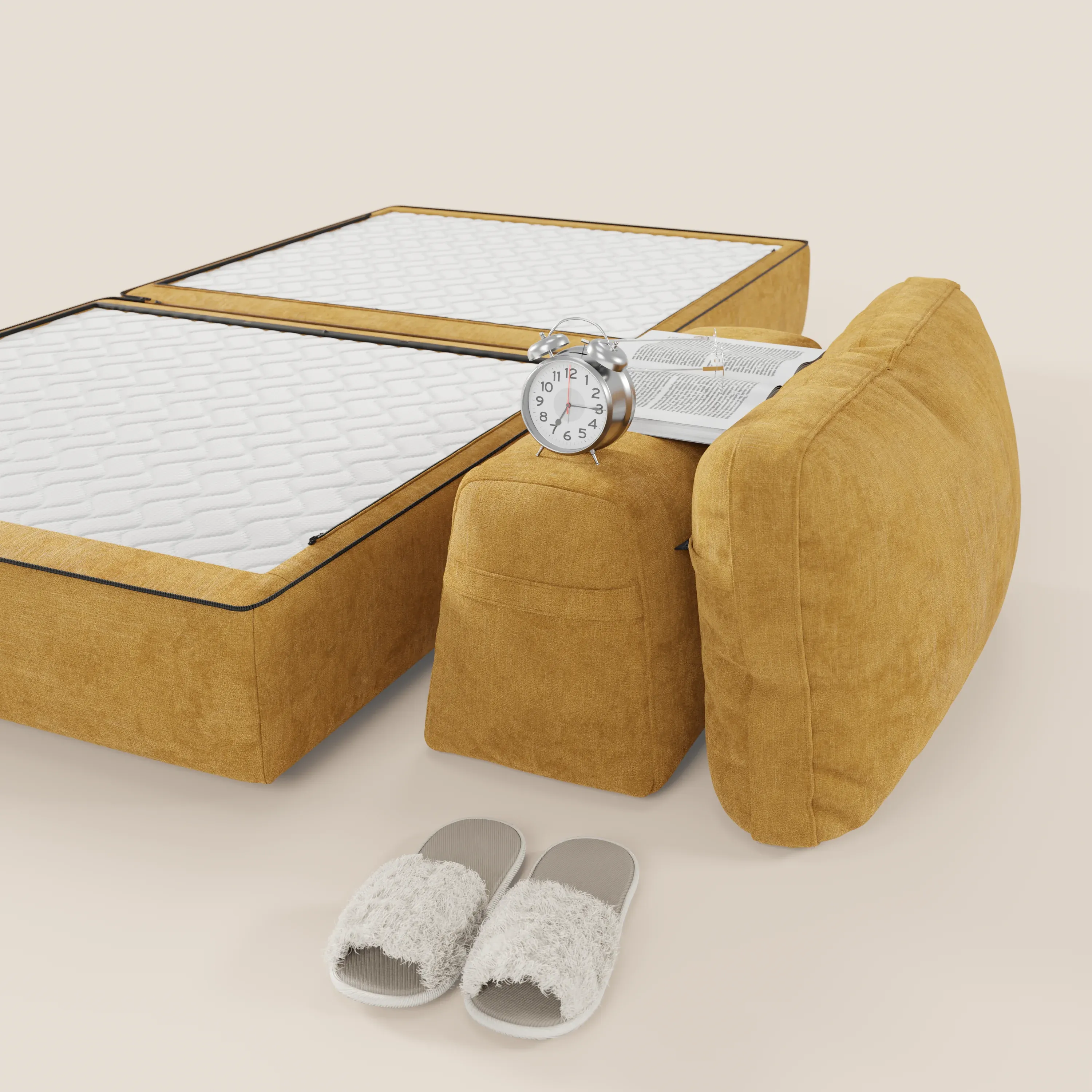 Rift fauteuil-lit Édition STRANGER THINGS avec matelas de 22 cm d'épaisseur et mousse à mémoire de forme - tissu détachable Rouge - Image 72