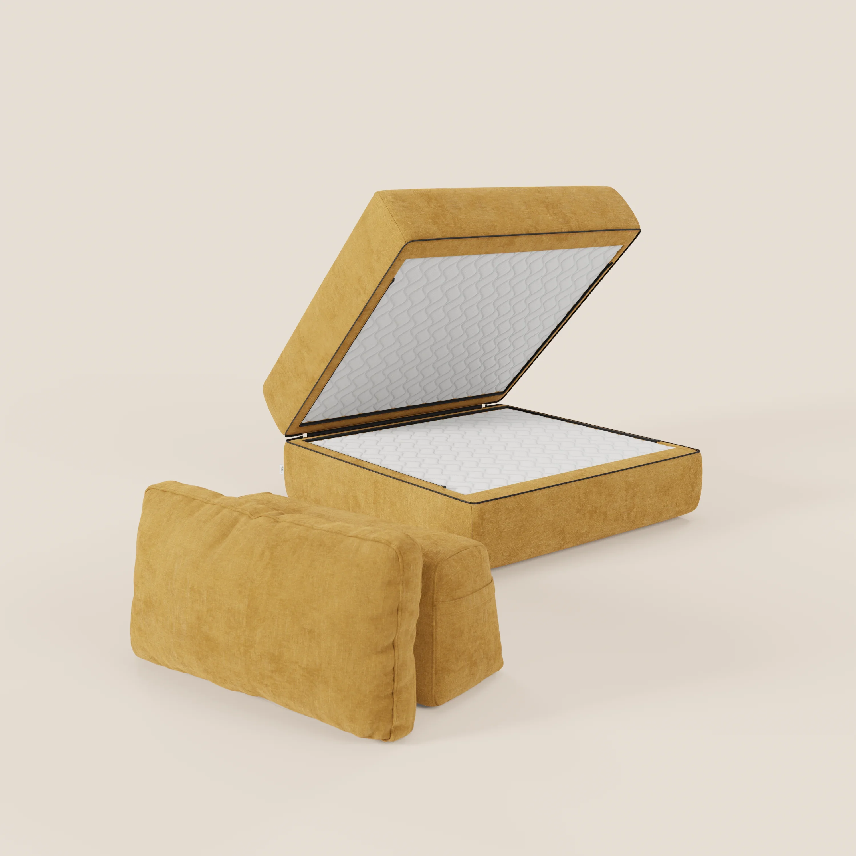 Rift fauteuil-lit Édition STRANGER THINGS avec matelas de 22 cm d'épaisseur et mousse à mémoire de forme - tissu détachable Rouge - Image 73