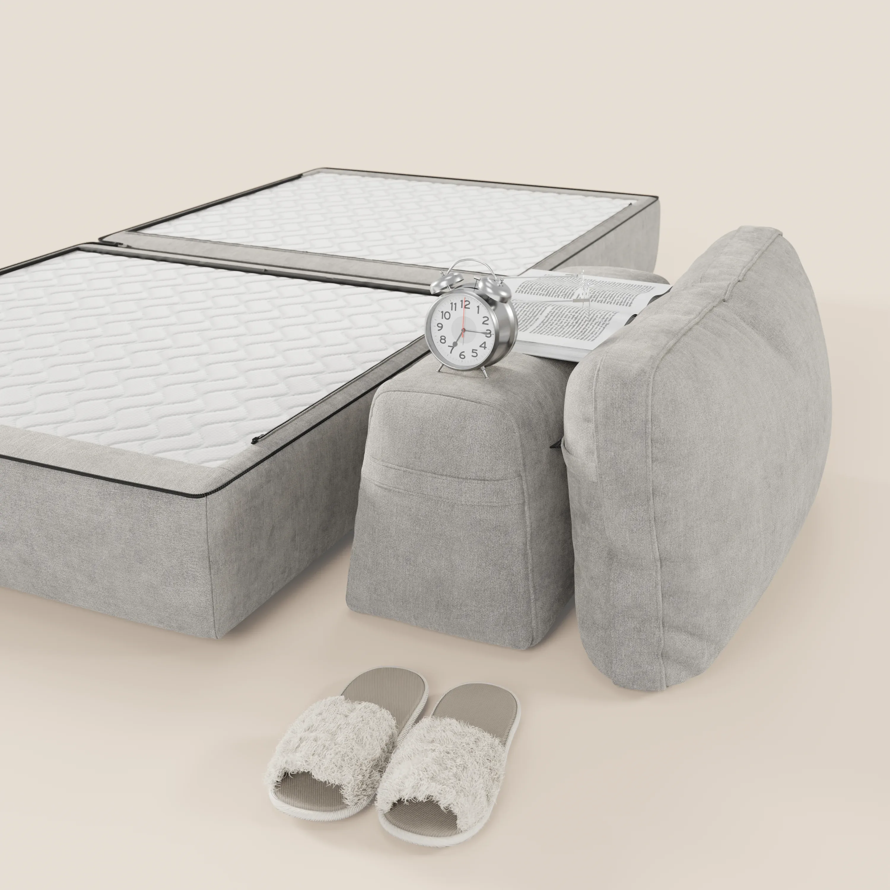 Rift fauteuil-lit Édition STRANGER THINGS avec matelas de 22 cm d'épaisseur et mousse à mémoire de forme - tissu détachable Rouge - Image 84