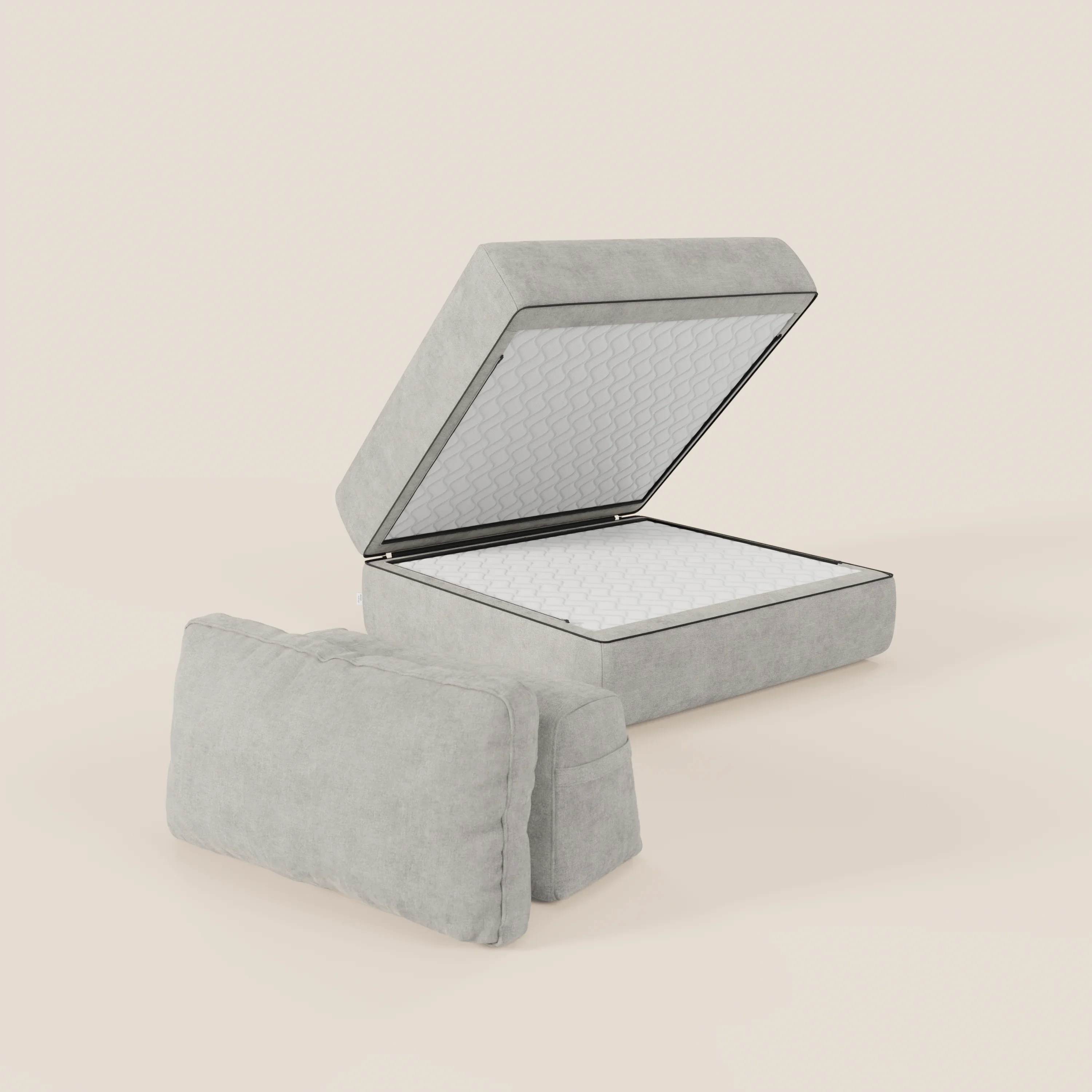 Rift fauteuil-lit Édition STRANGER THINGS avec matelas de 22 cm d'épaisseur et mousse à mémoire de forme - tissu détachable Rouge - Image 85