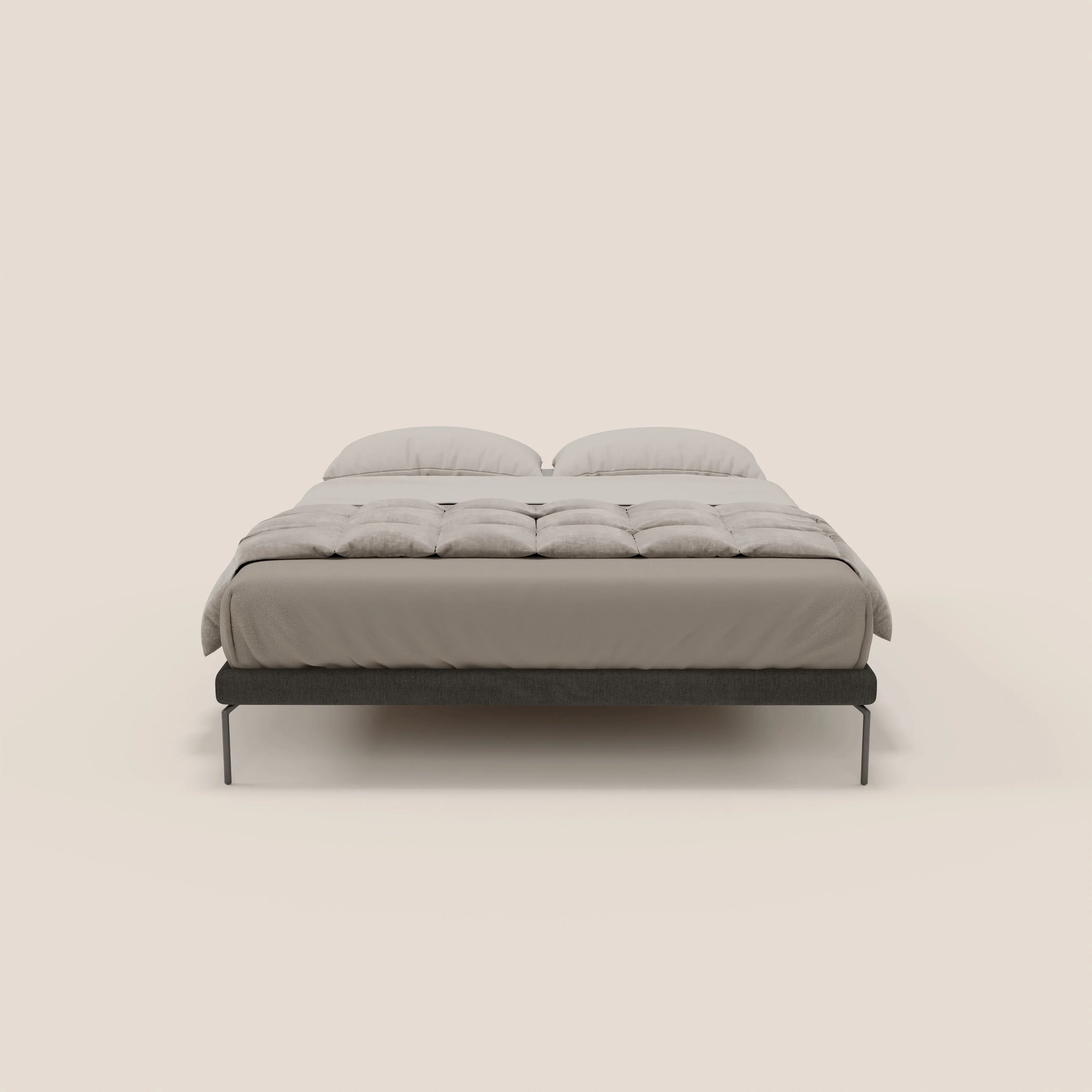 Ring sommier déhoussable avec pieds H 24cm en tissu imperméable T14 anthracite - Image 2