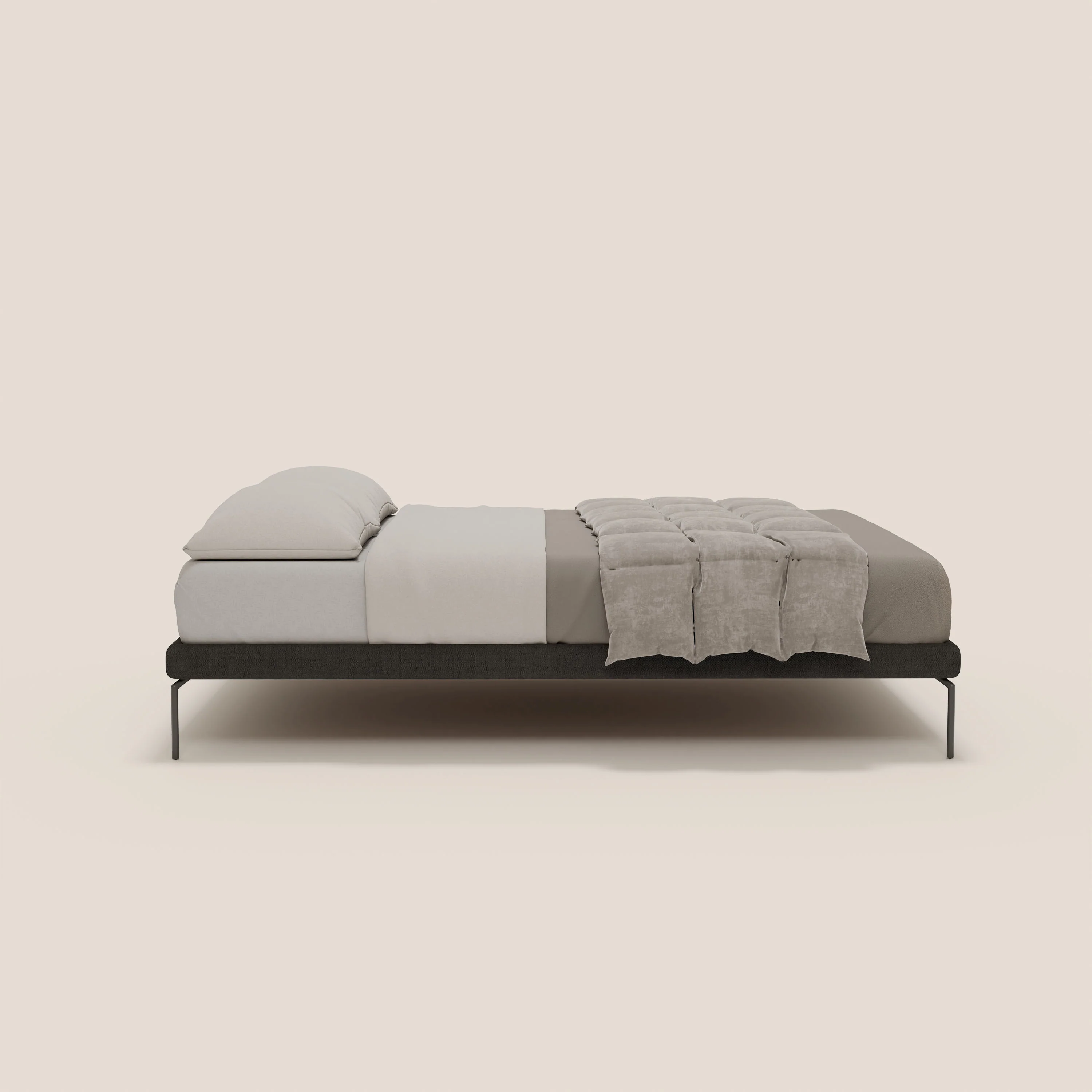 Ring sommier déhoussable avec pieds H 24cm en tissu imperméable T14 anthracite - Image 3