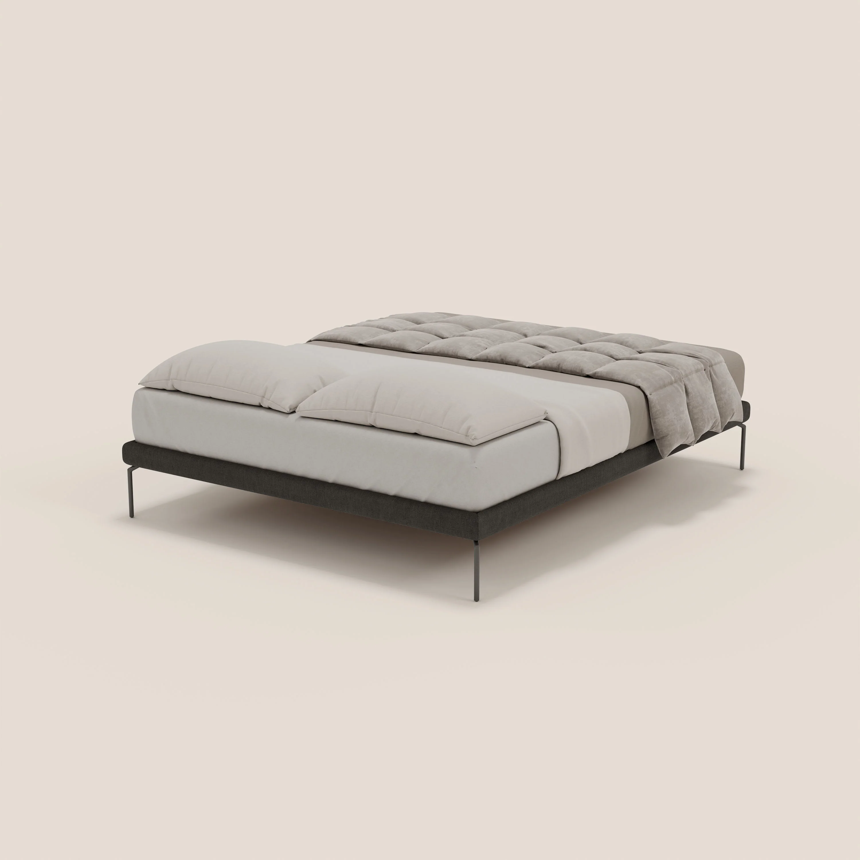 Ring sommier déhoussable avec pieds H 24cm en tissu imperméable T14 anthracite - Image 4