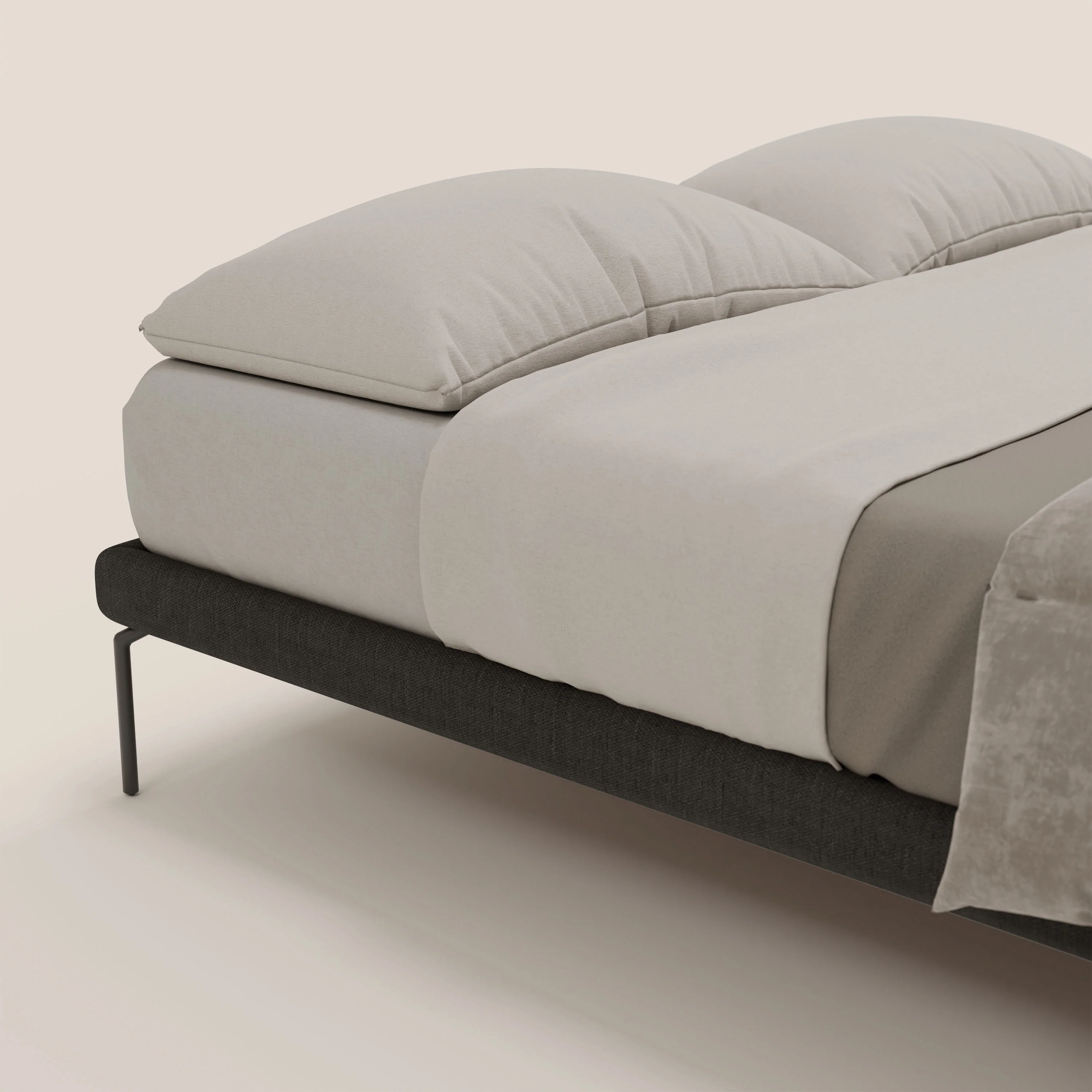 Ring sommier déhoussable avec pieds H 24cm en tissu imperméable T14 anthracite - Image 6