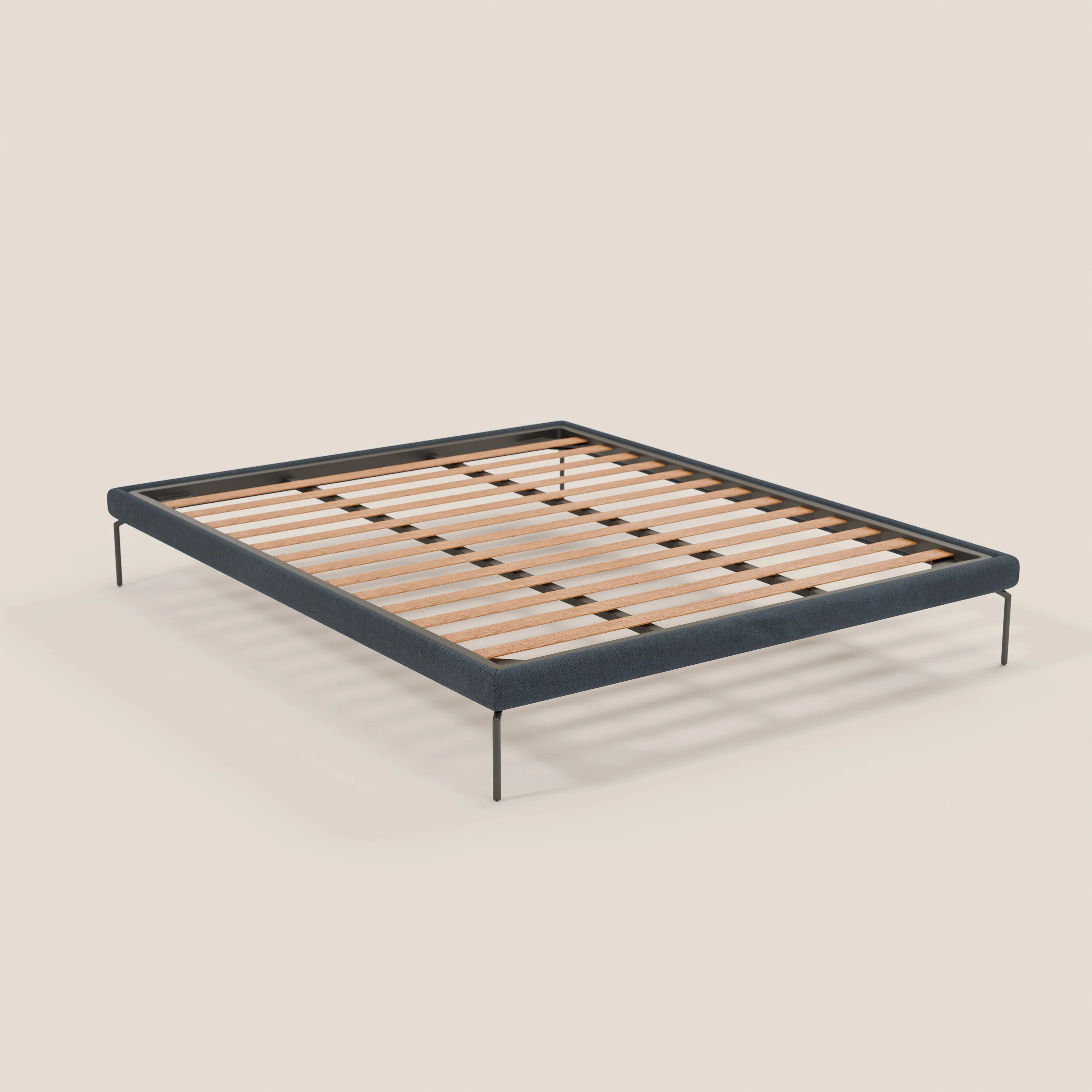 Ring sommier déhoussable avec pieds H 24cm en tissu imperméable T14 bleu - Image 7