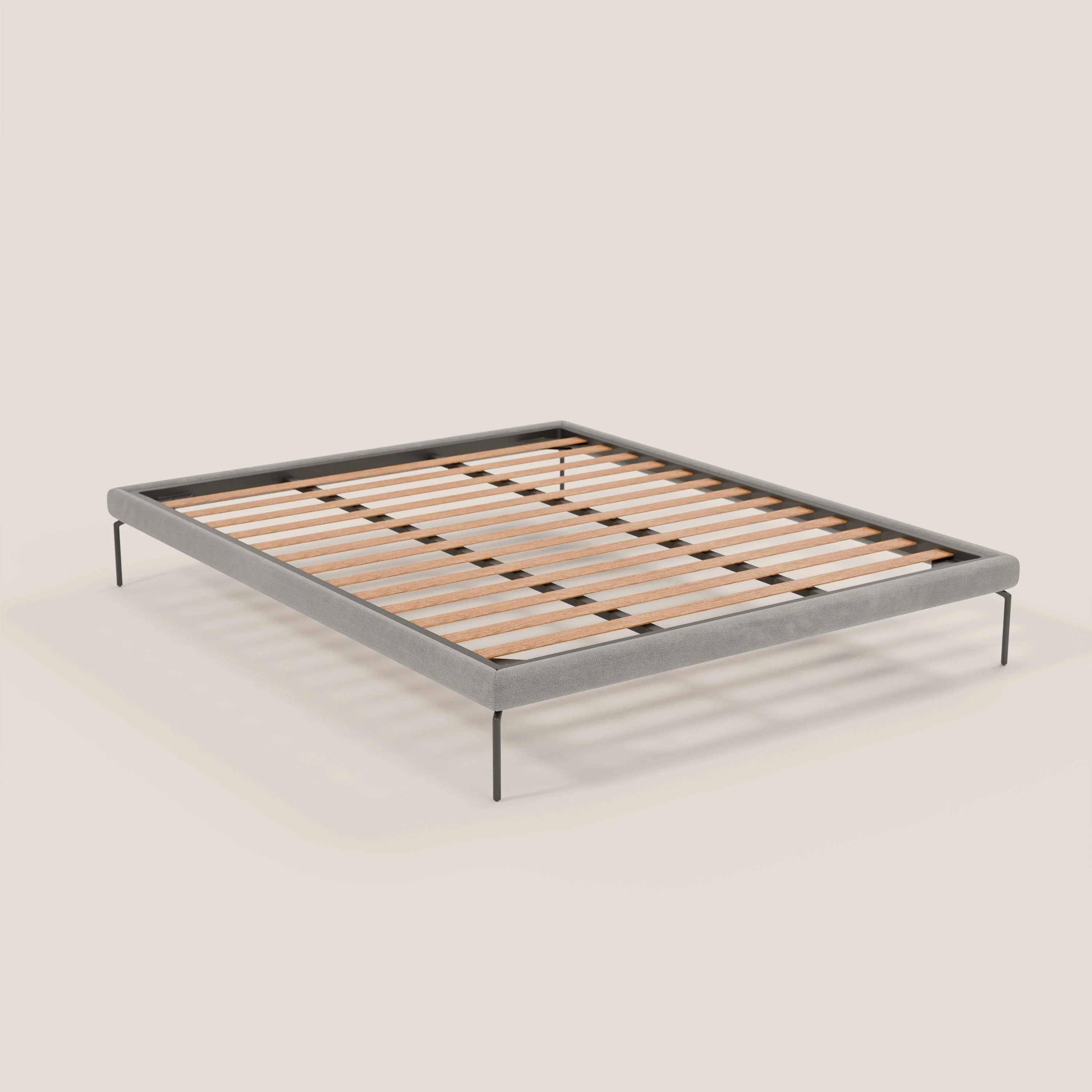 Ring sommier déhoussable avec pieds H 24cm en tissu imperméable T14 gris clair - Image 7