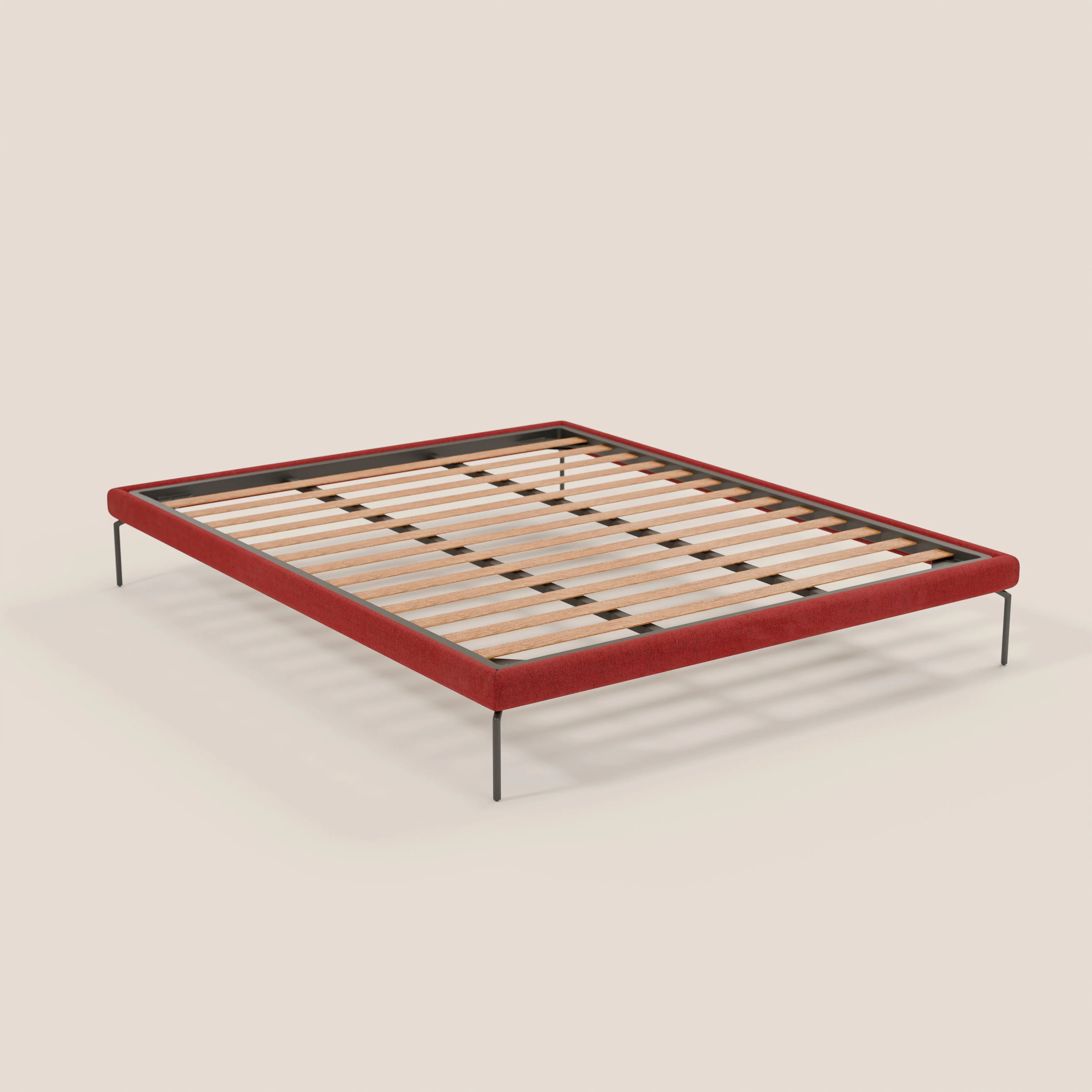 Ring sommier déhoussable avec pieds H 24cm en tissu imperméable T14 rouge - Image 7