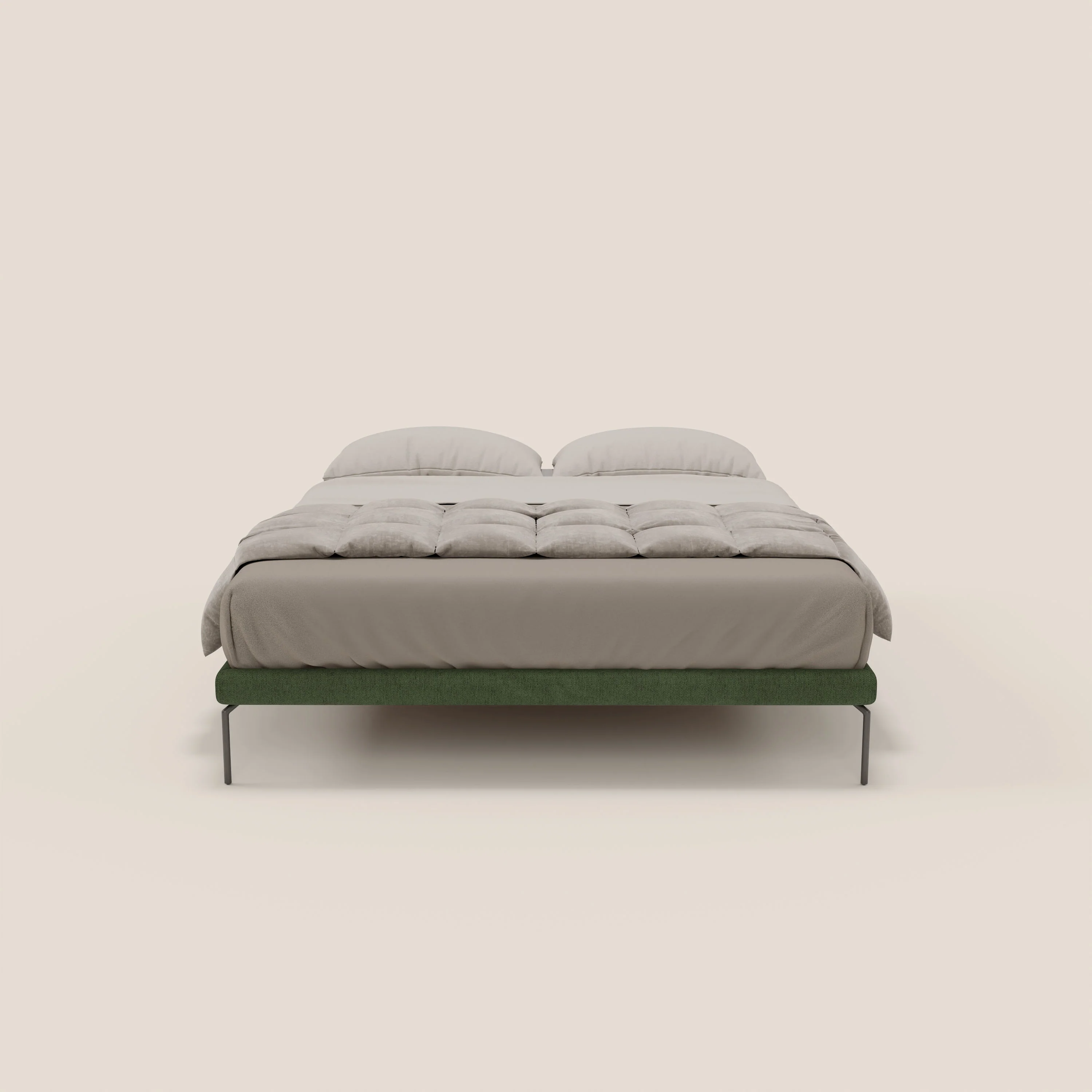 Ring sommier déhoussable avec pieds H 24cm en tissu imperméable T14 vert - Image 2