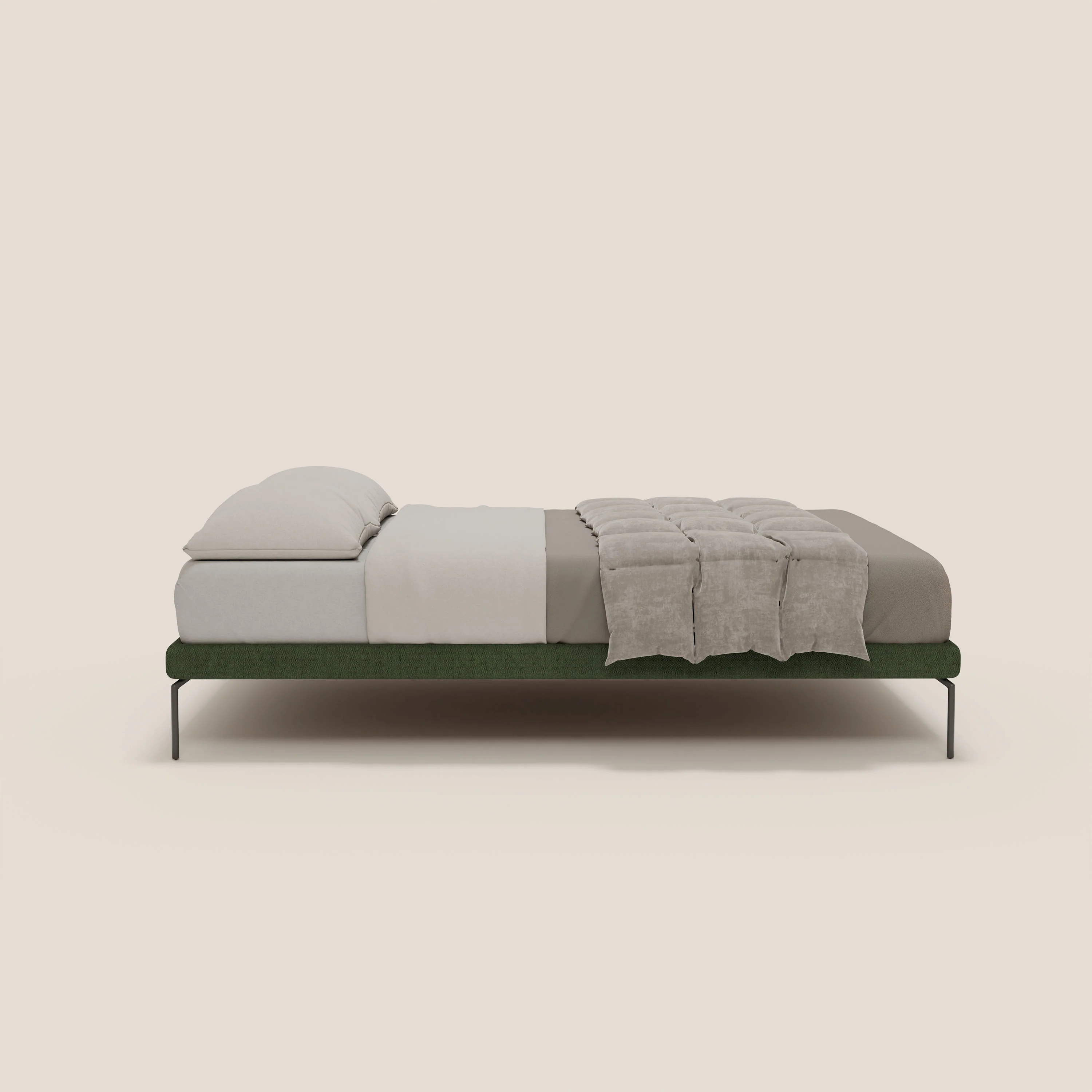 Ring sommier déhoussable avec pieds H 24cm en tissu imperméable T14 vert - Image 3