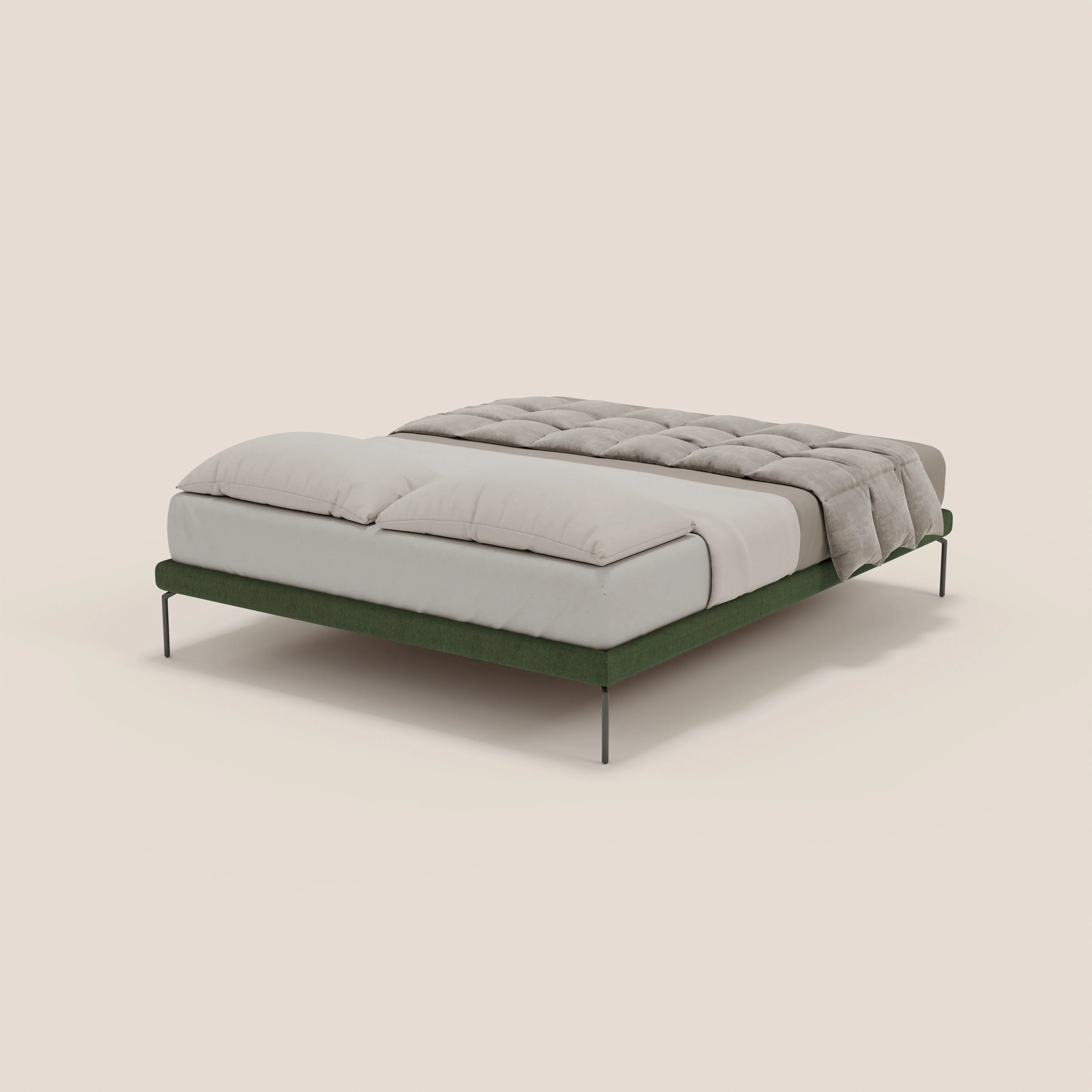 Ring sommier déhoussable avec pieds H 24cm en tissu imperméable T14 vert - Image 4