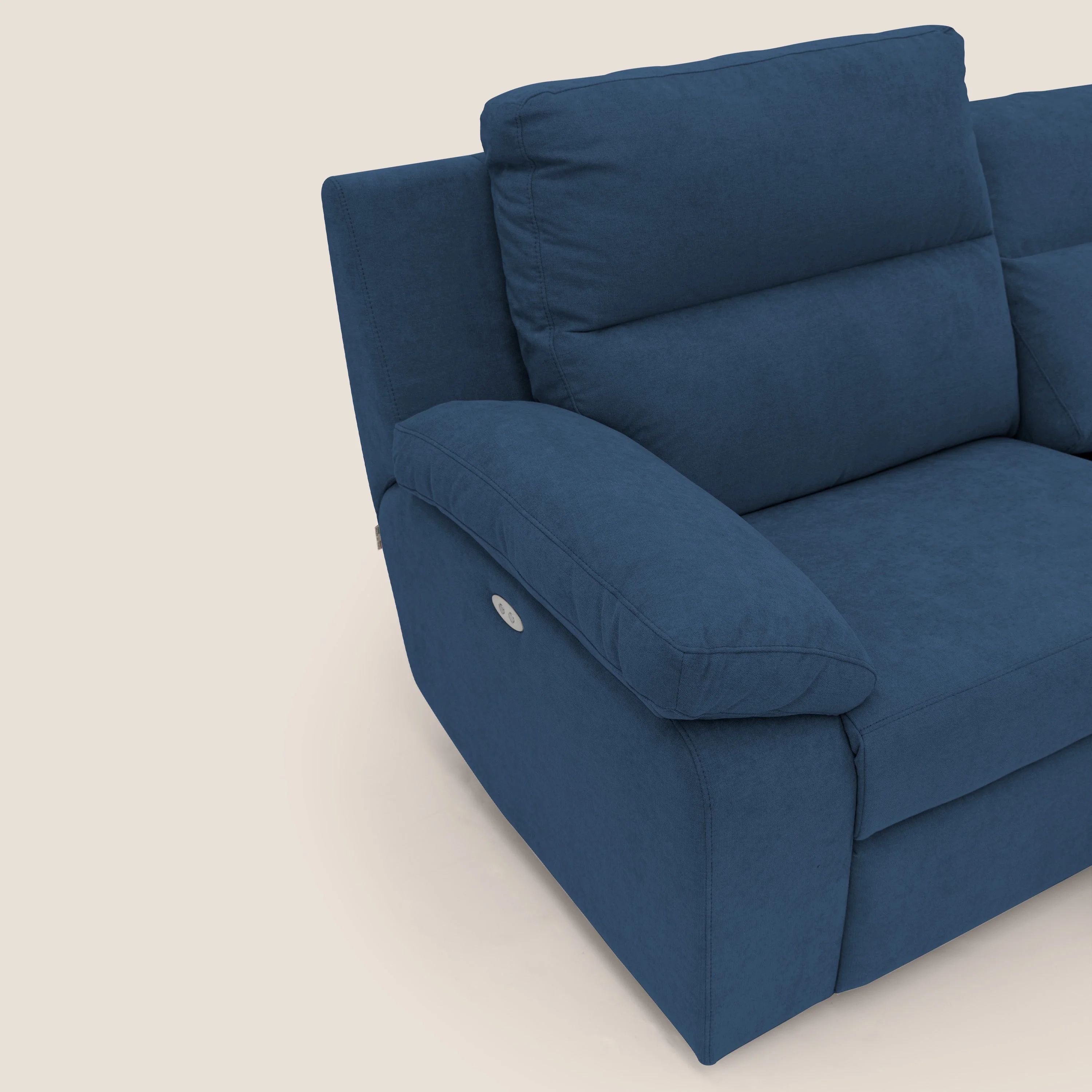Romeo Canapé avec relax électrique en tissu doux imperméable T02 bleu - Image 4
