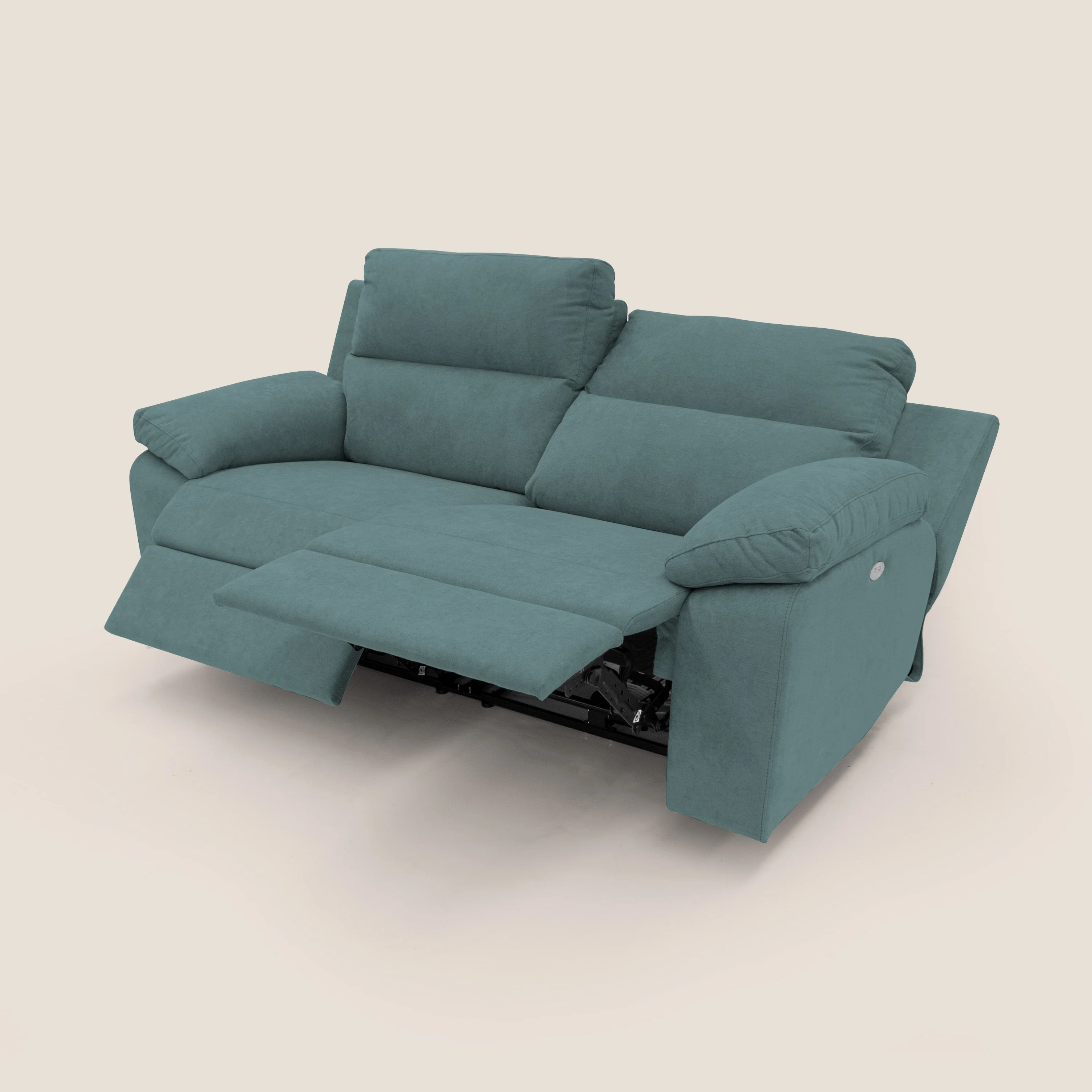 Romeo Canapé avec relax électrique en tissu doux imperméable T02 bleu canard - Image 5