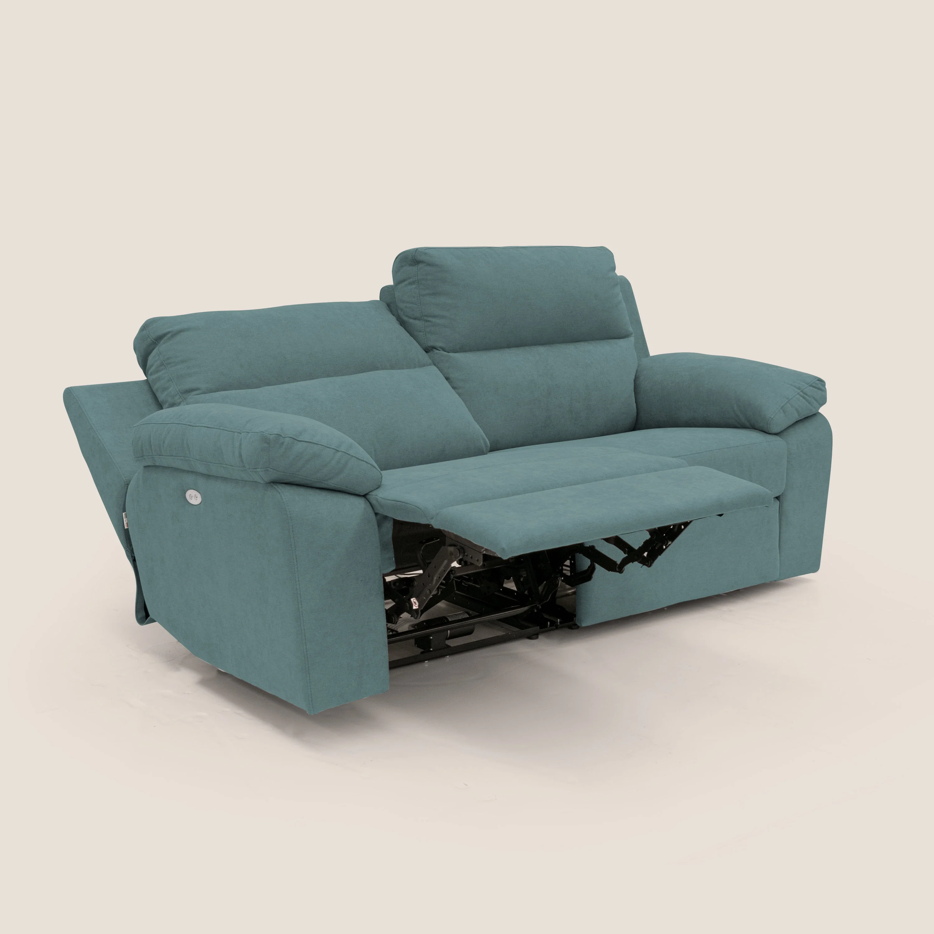 Romeo Canapé avec relax électrique en tissu doux imperméable T02 bleu canard - Image 7