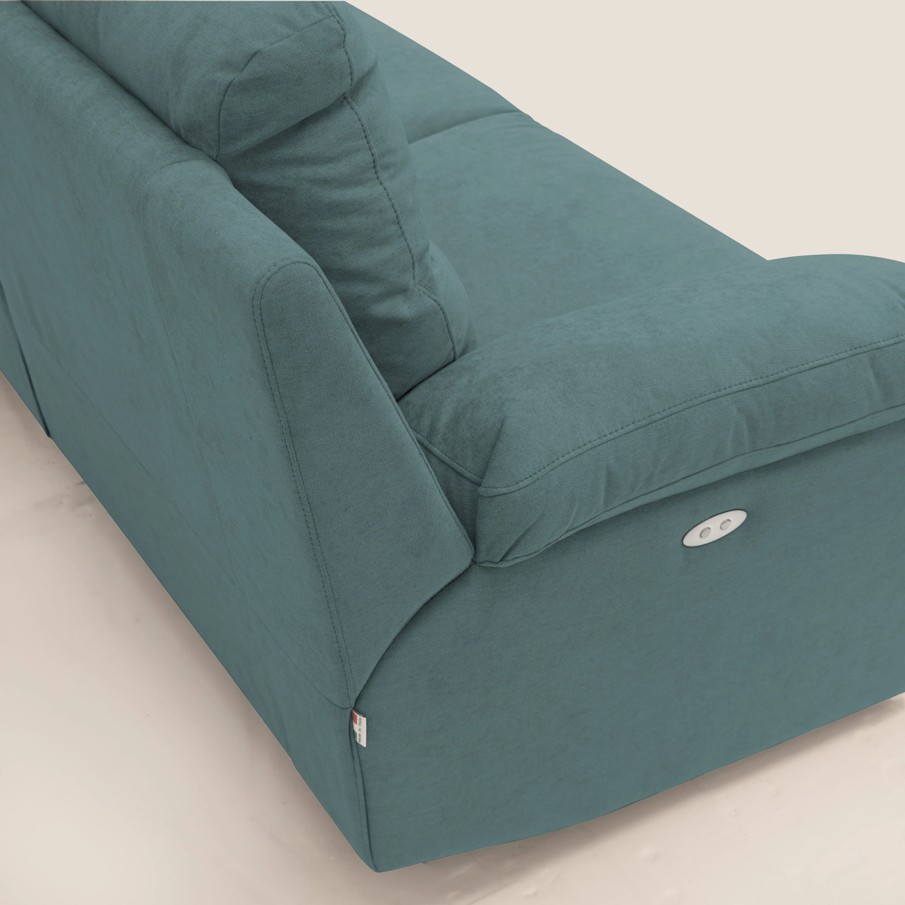 Romeo Canapé avec relax électrique en tissu doux imperméable T02 bleu canard - Image 8