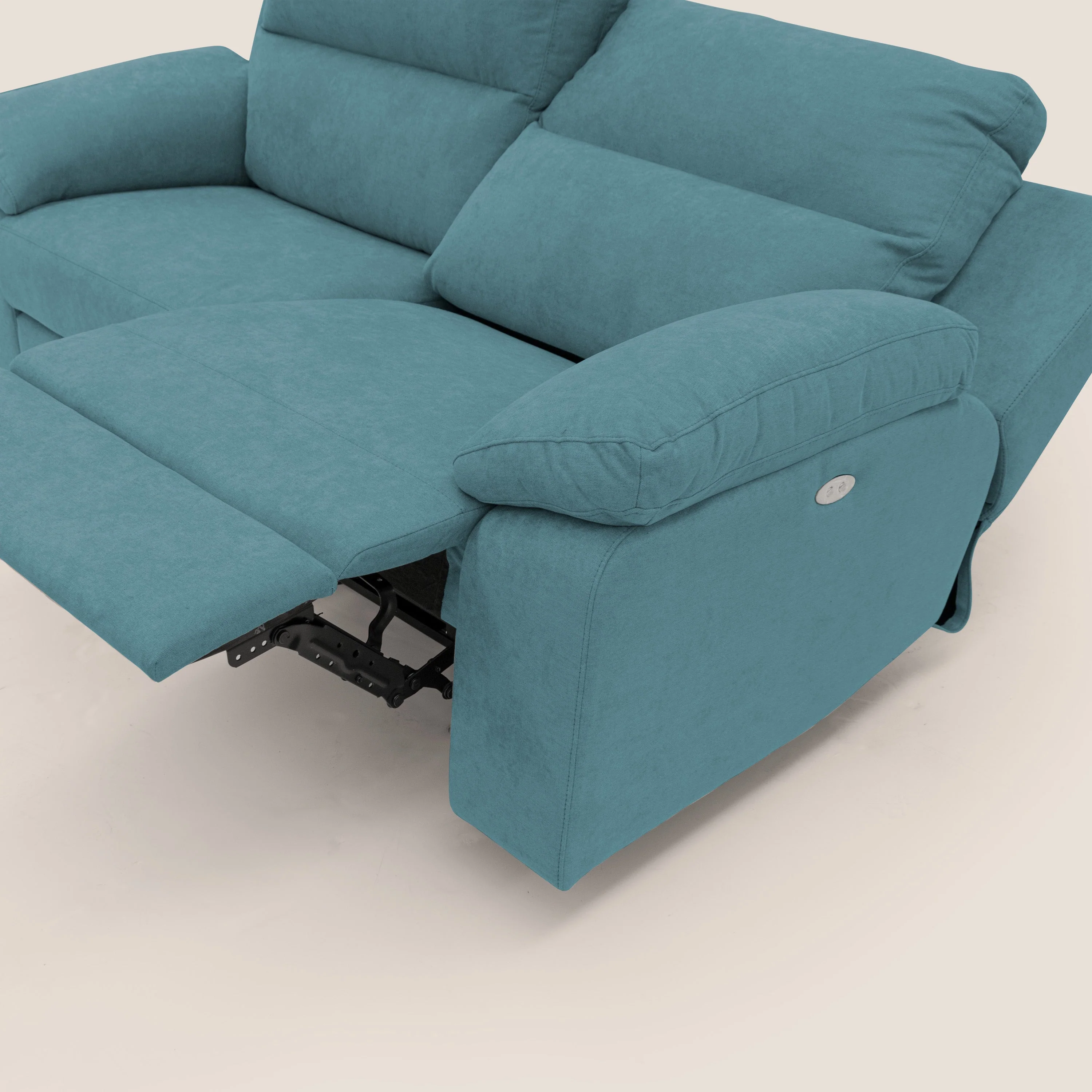 Romeo Canapé avec relax électrique en tissu doux imperméable T02 bleu ciel - Image 10