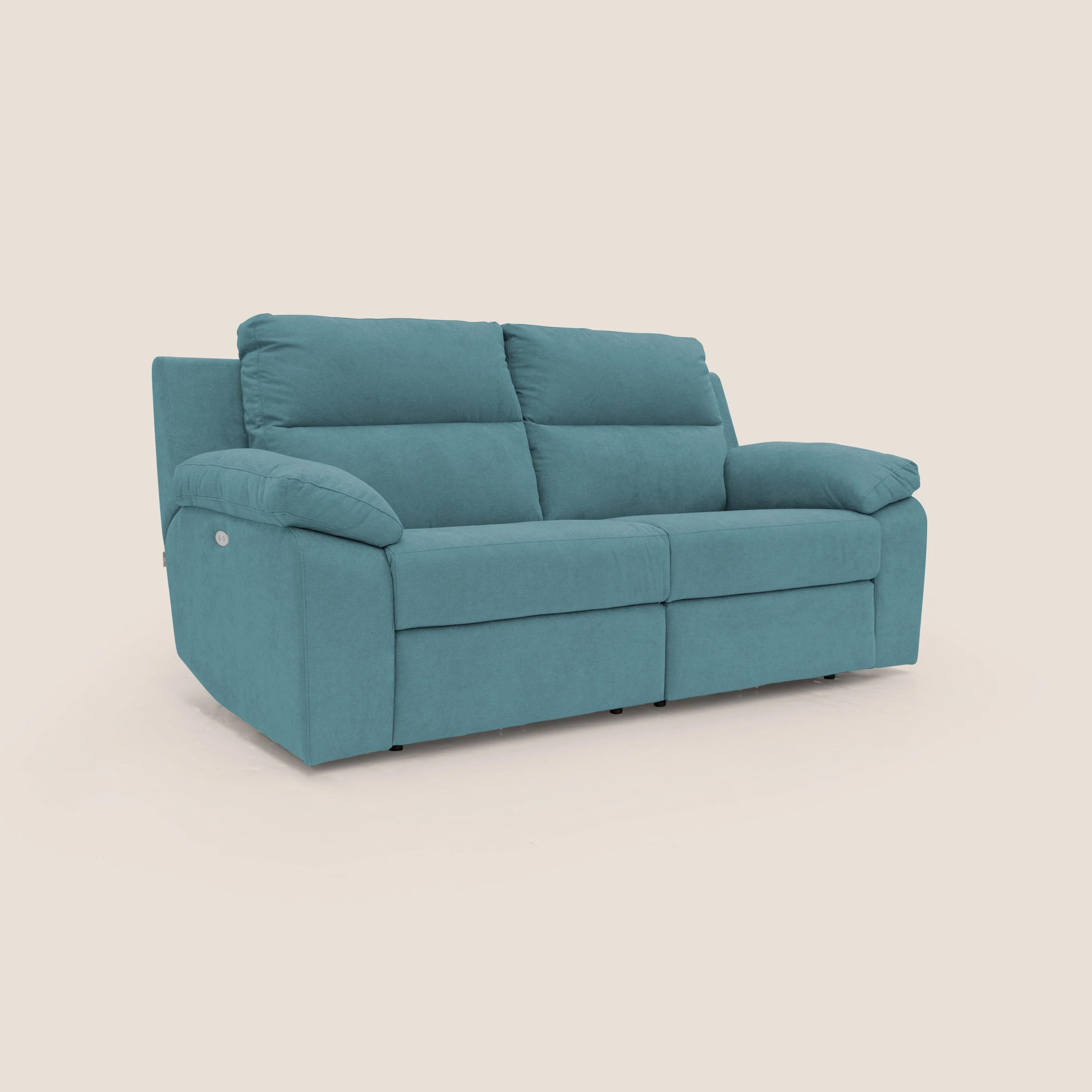 Romeo Canapé avec relax électrique en tissu doux imperméable T02 bleu ciel - Image 3