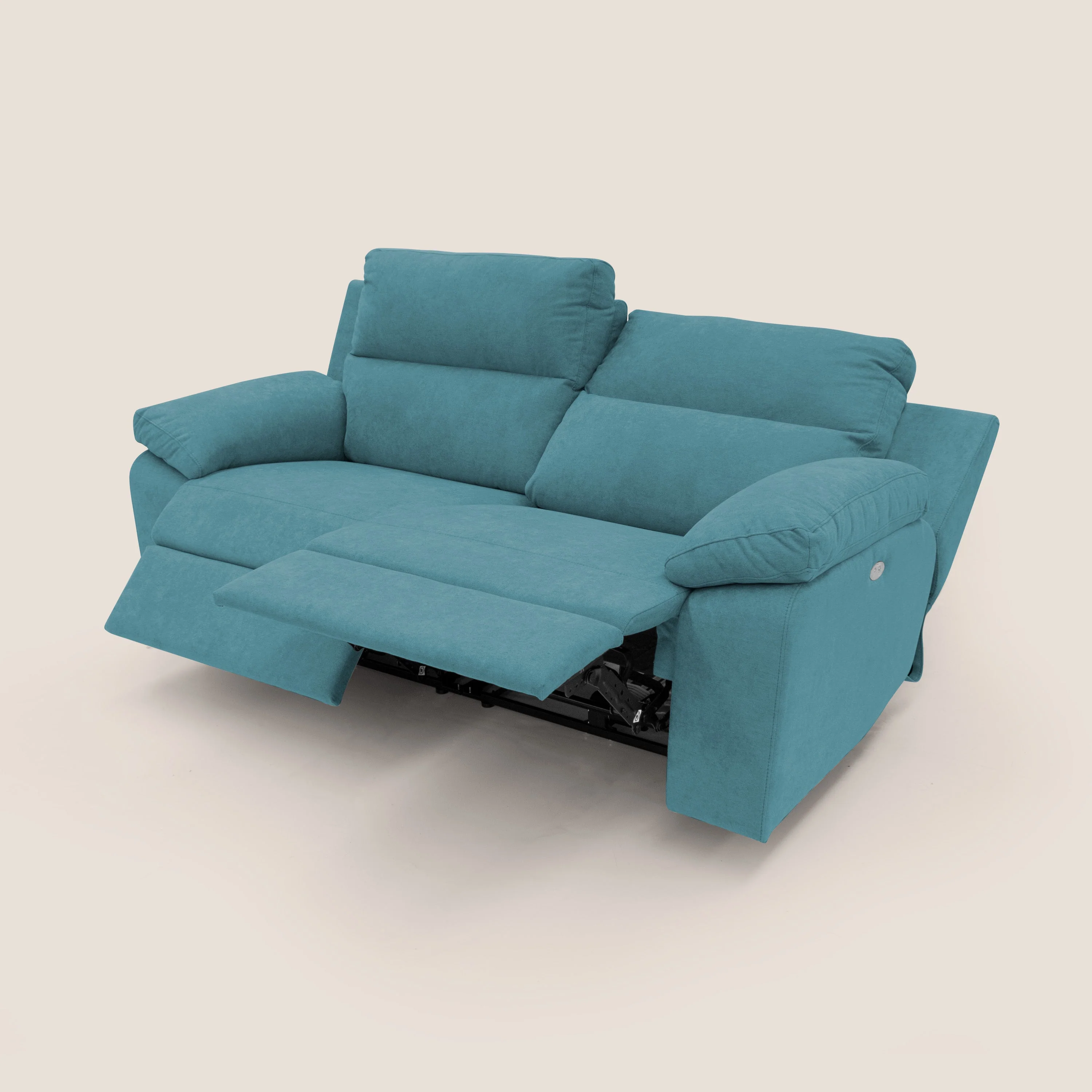 Romeo Canapé avec relax électrique en tissu doux imperméable T02 bleu ciel - Image 5