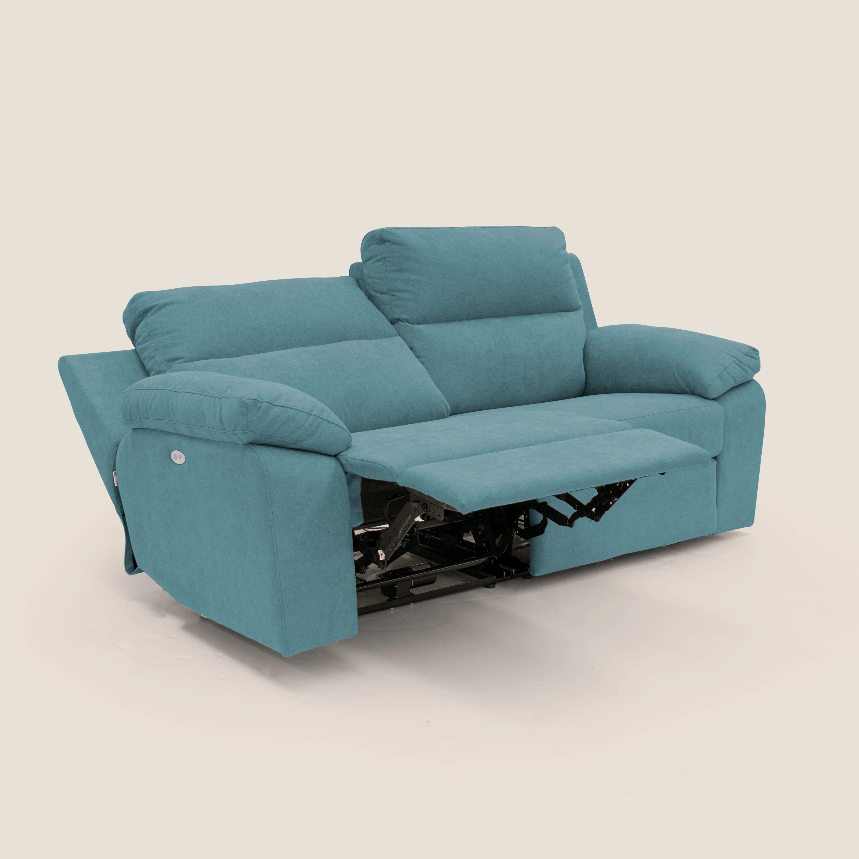 Romeo Canapé avec relax électrique en tissu doux imperméable T02 bleu ciel - Image 7