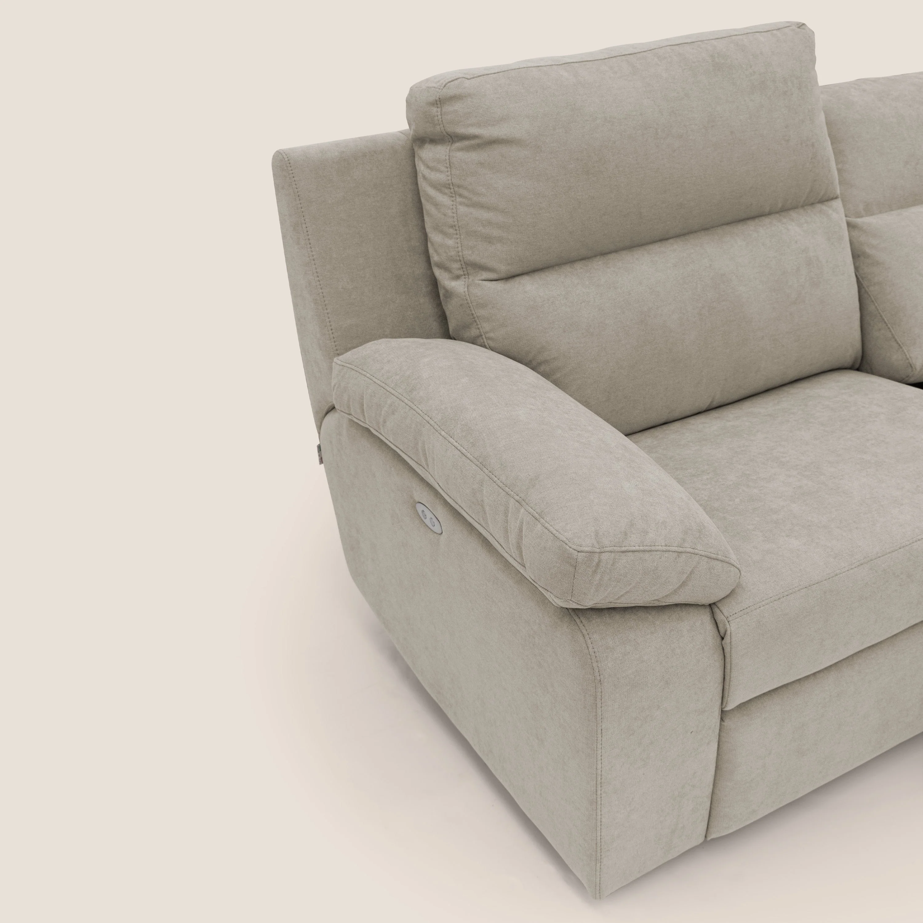 Romeo Canapé avec relax électrique en tissu doux imperméable T02 crème - Image 4