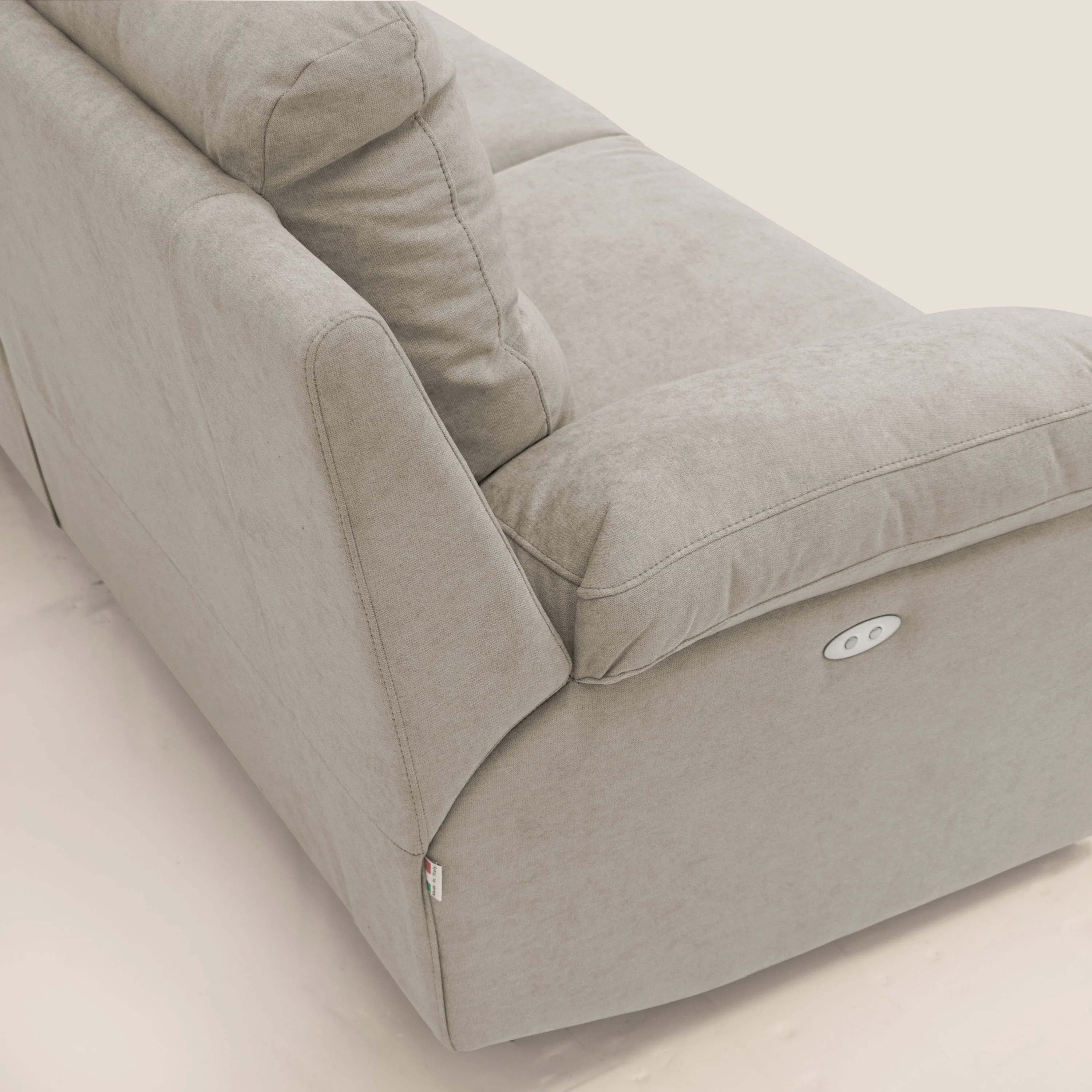 Romeo Canapé avec relax électrique en tissu doux imperméable T02 crème - Image 8