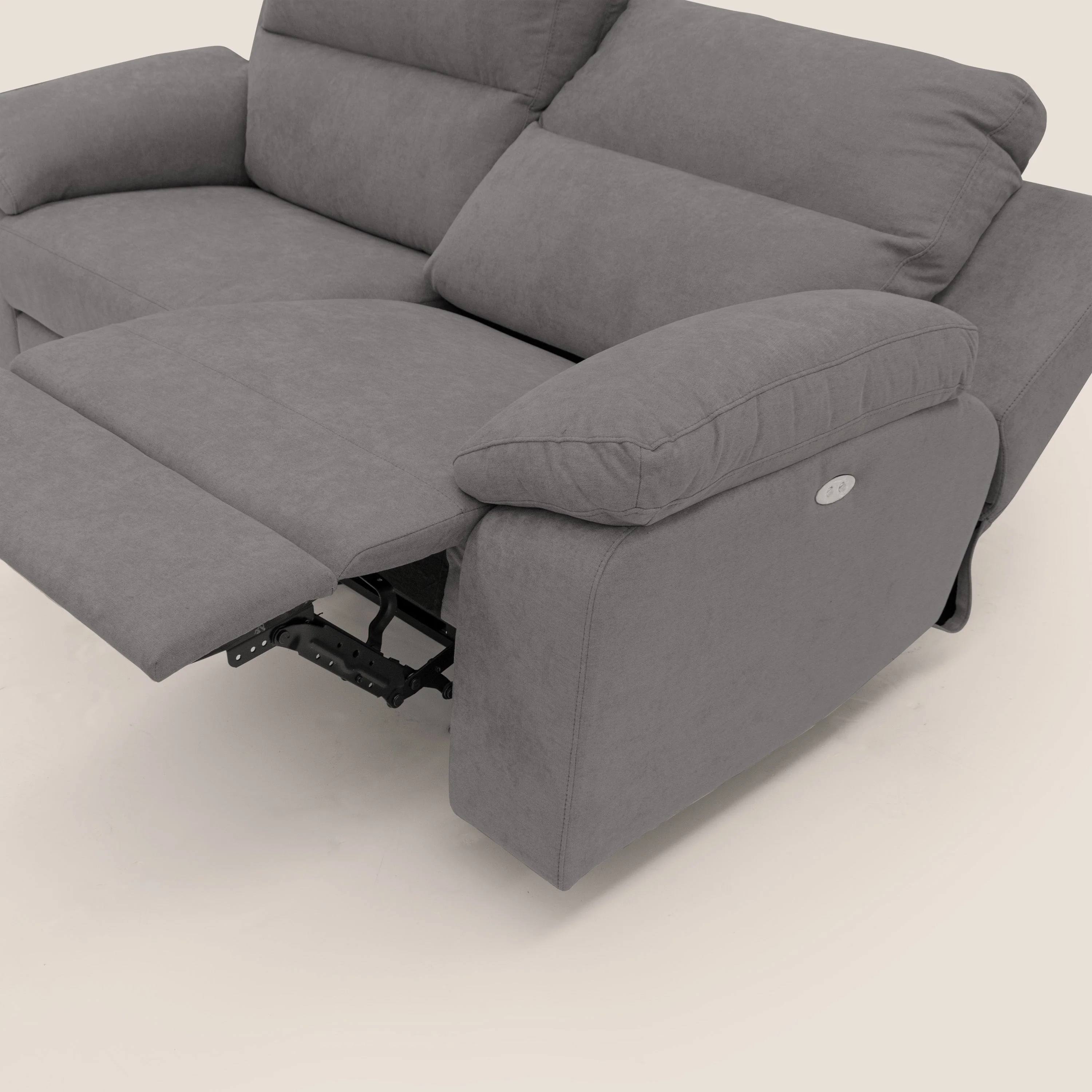 Romeo Canapé avec relax électrique en tissu doux imperméable T02 gris - Image 10