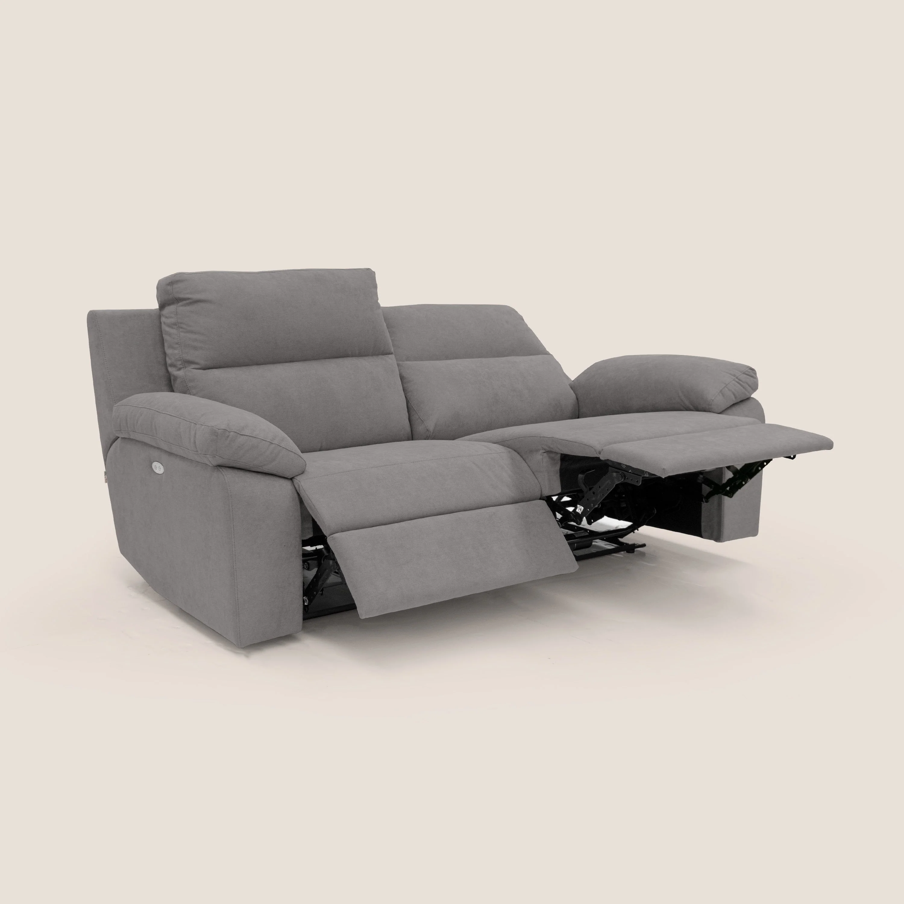 Romeo Canapé avec relax électrique en tissu doux imperméable T02 gris - Image 2