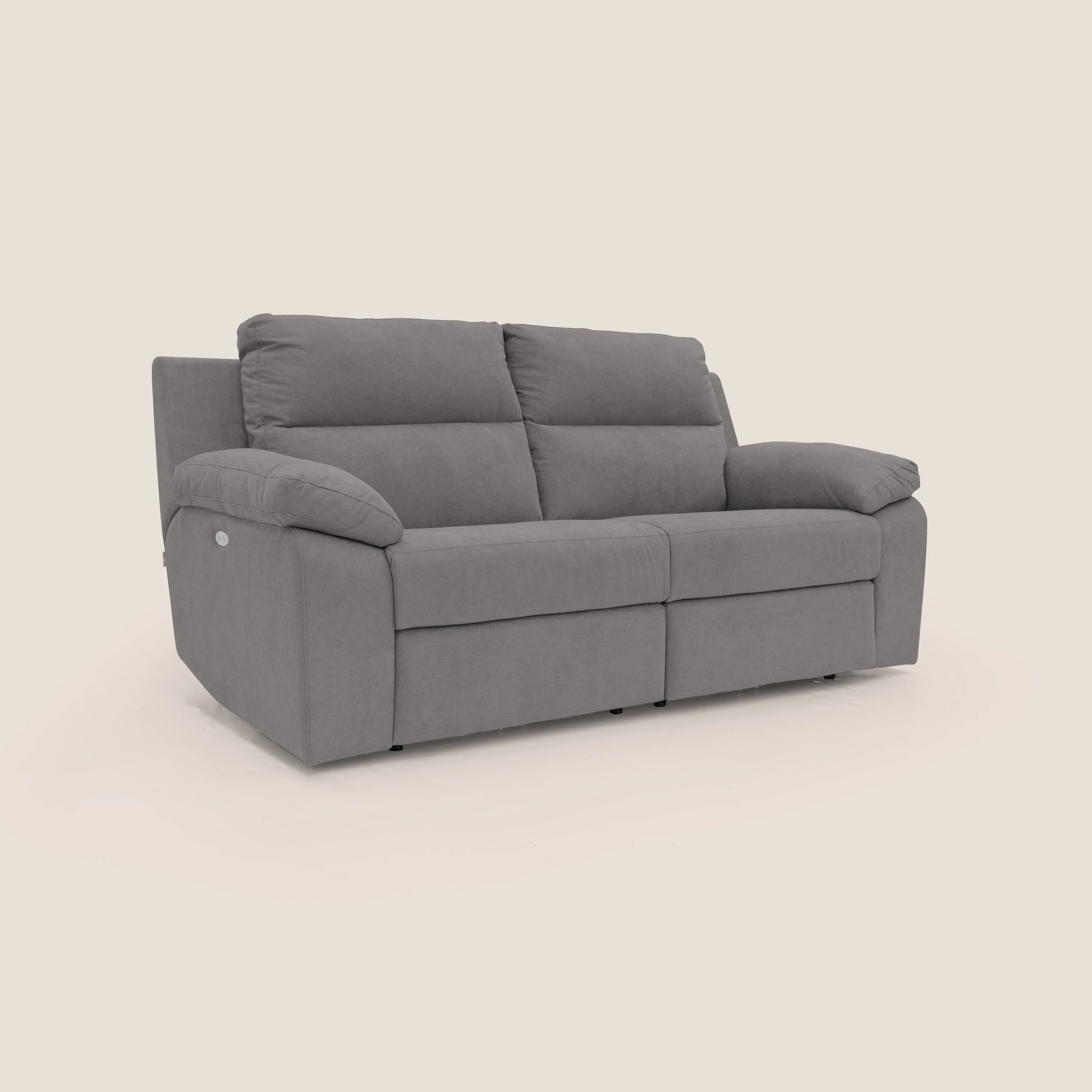 Romeo Canapé avec relax électrique en tissu doux imperméable T02 gris - Image 3