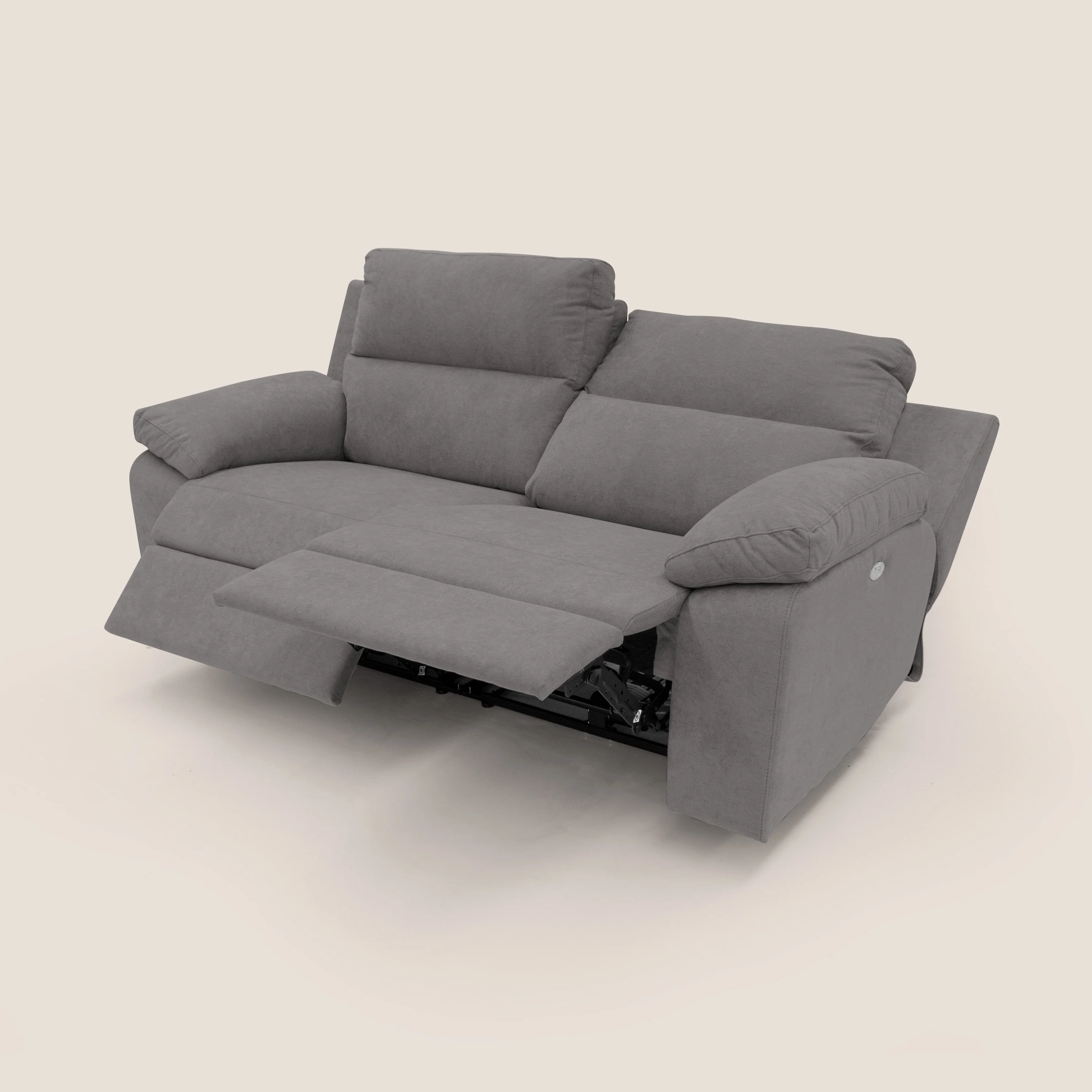 Romeo Canapé avec relax électrique en tissu doux imperméable T02 gris - Image 5