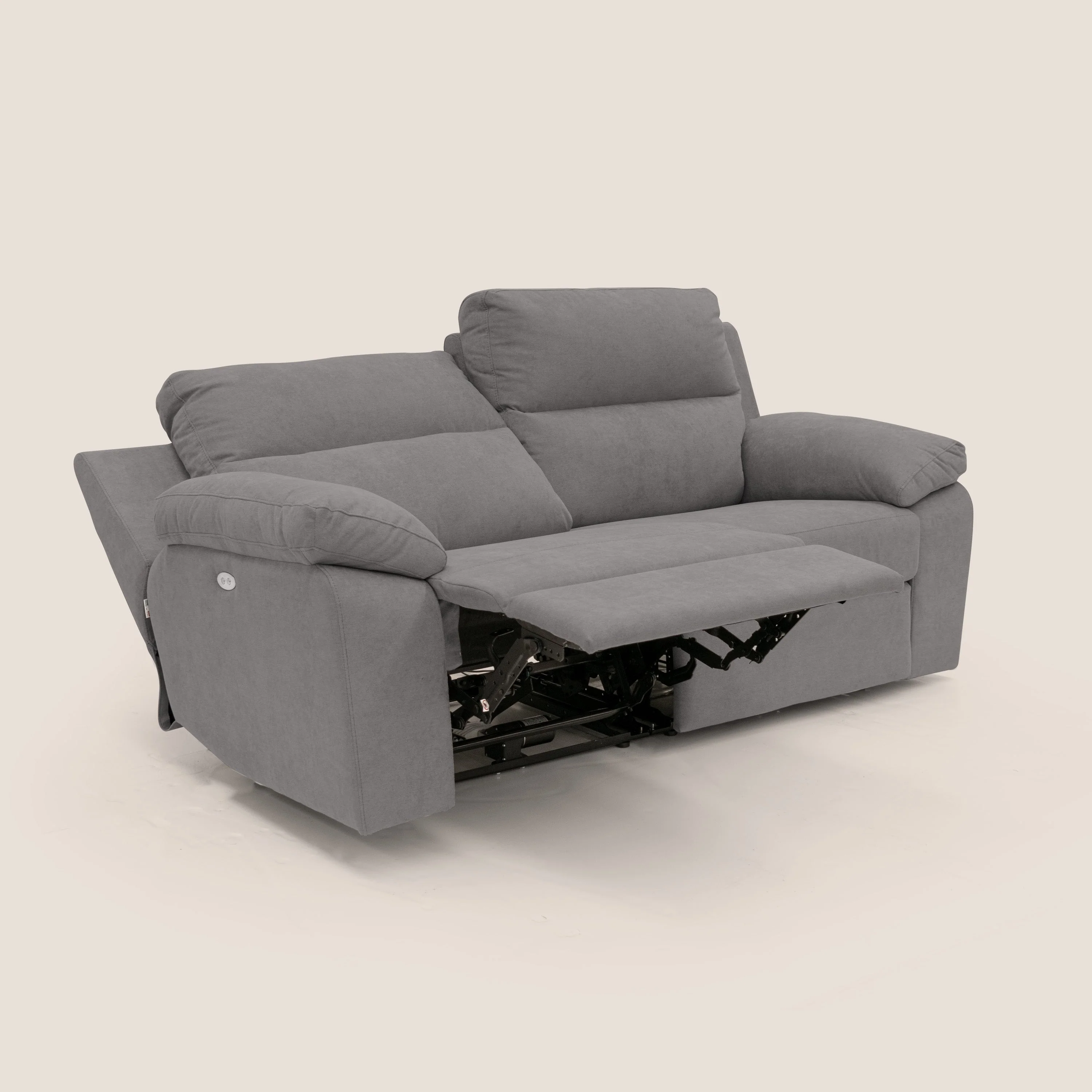 Romeo Canapé avec relax électrique en tissu doux imperméable T02 gris - Image 7