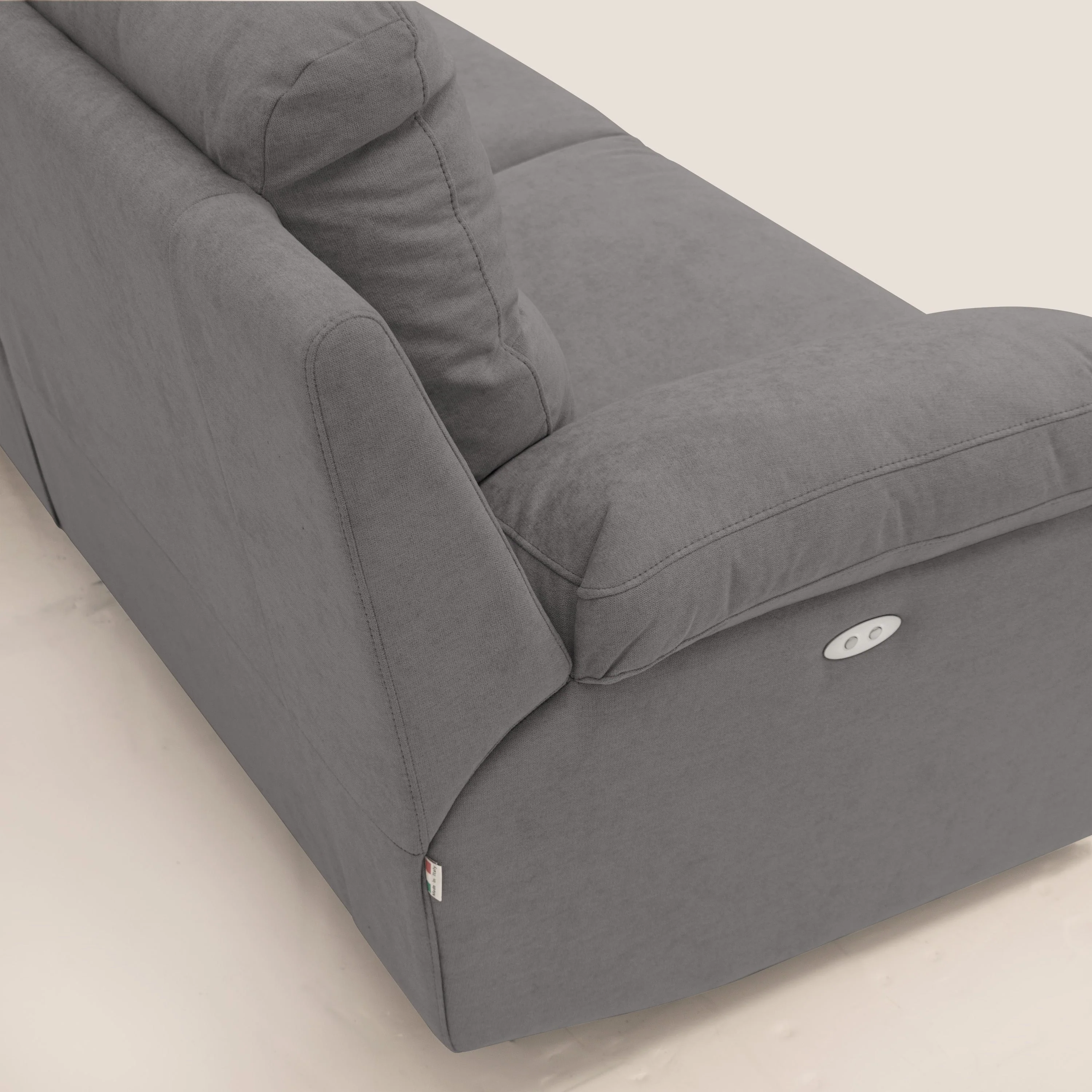 Romeo Canapé avec relax électrique en tissu doux imperméable T02 gris - Image 8