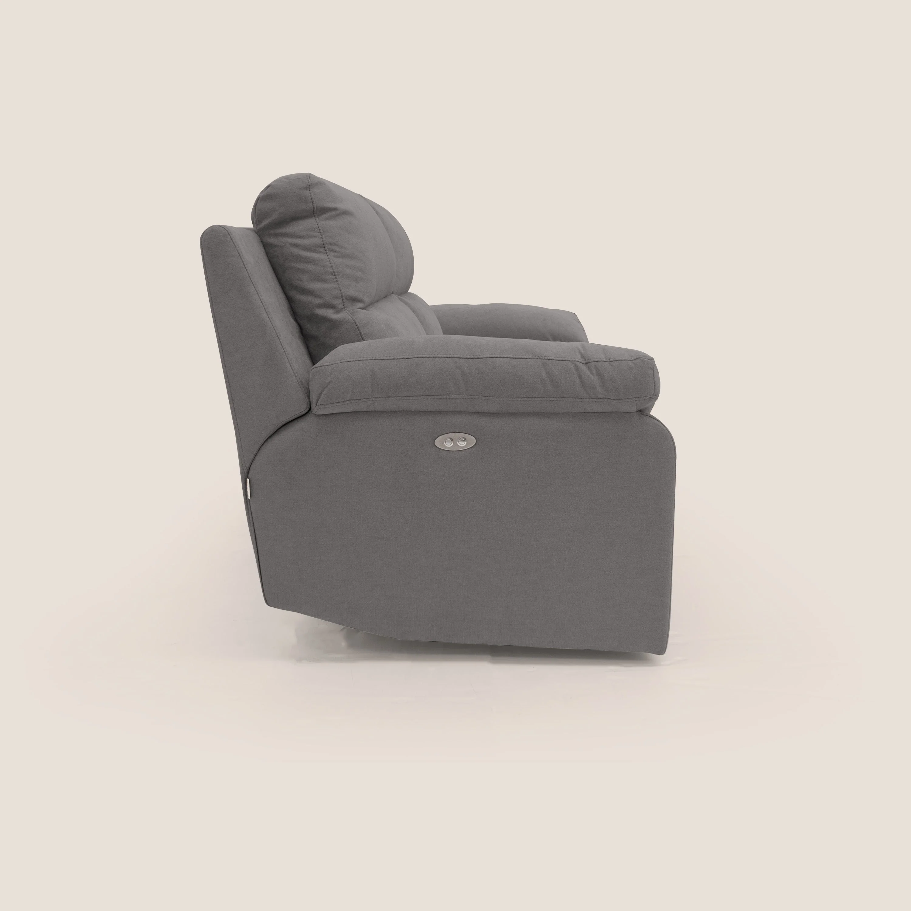 Romeo Canapé avec relax électrique en tissu doux imperméable T02 gris - Image 9