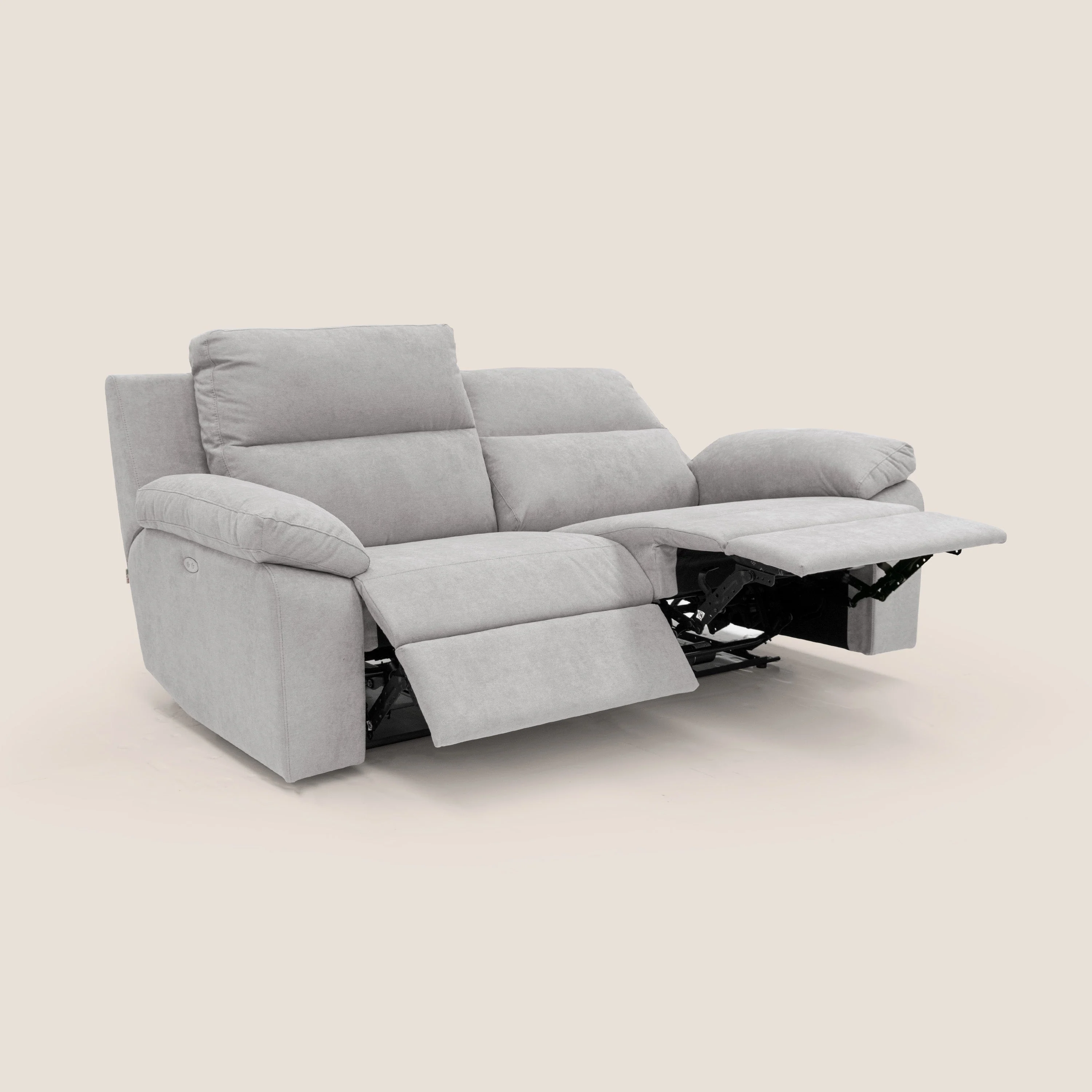 Romeo Canapé avec relax électrique en tissu doux imperméable T02 gris clair - Image 2