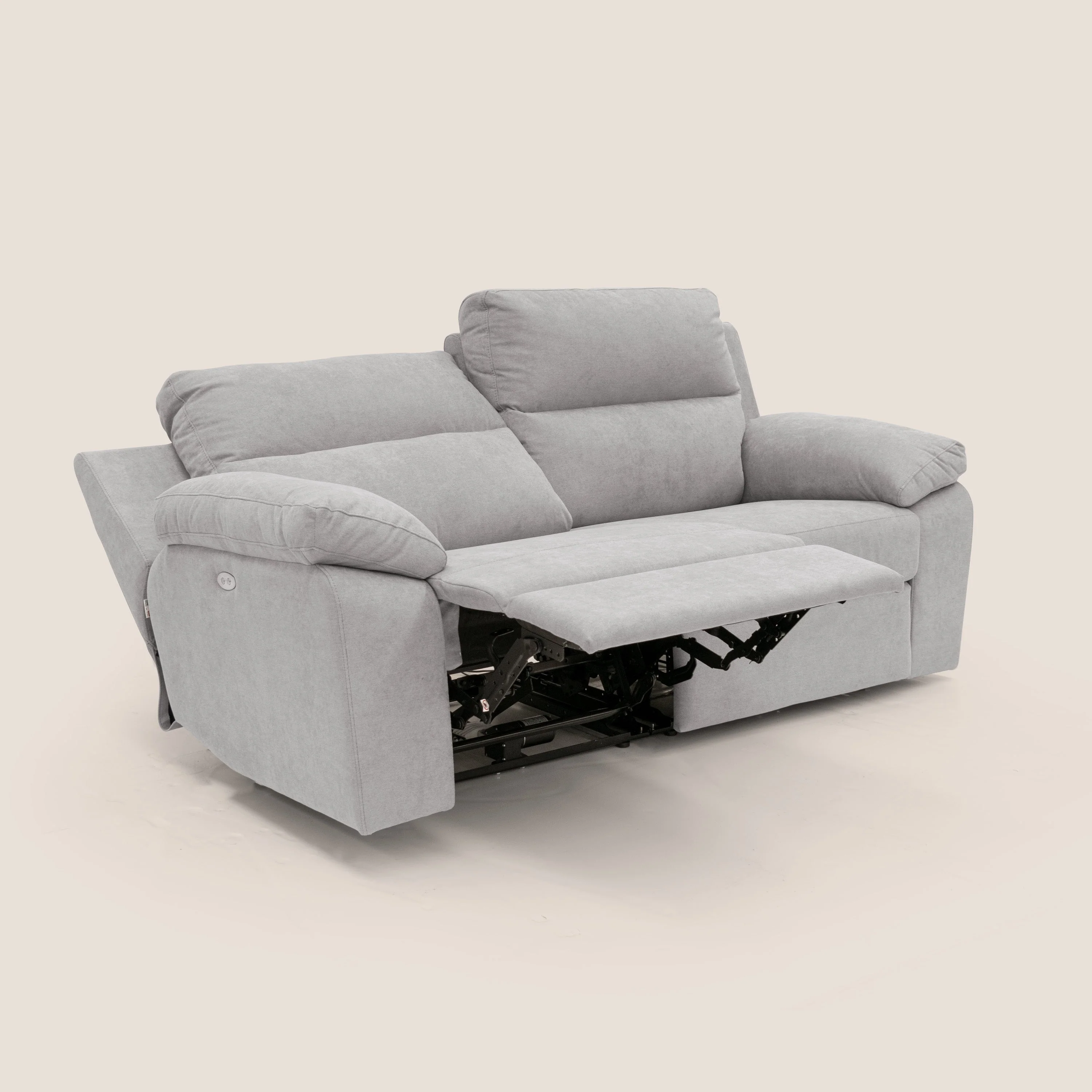 Romeo Canapé avec relax électrique en tissu doux imperméable T02 gris clair - Image 7