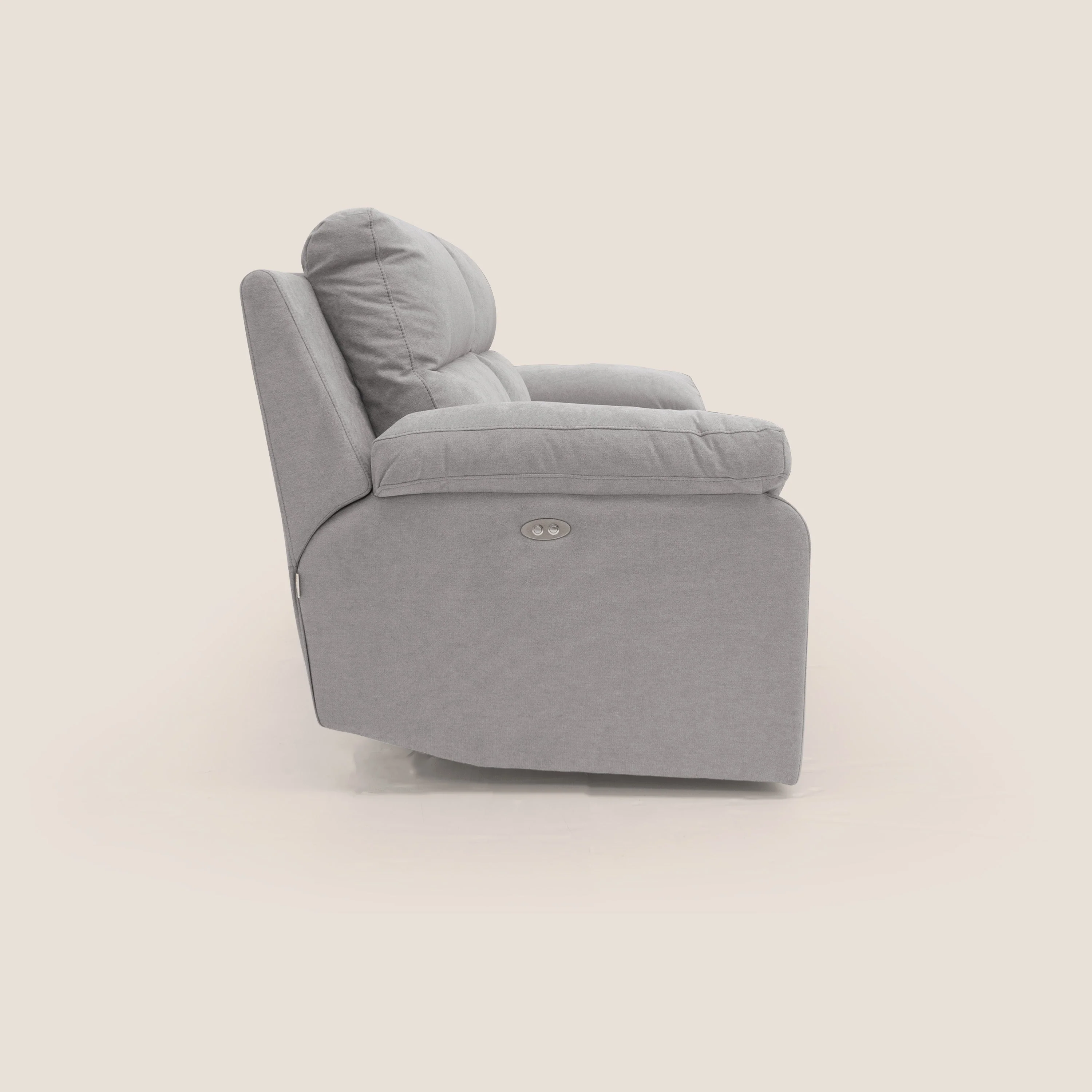 Romeo Canapé avec relax électrique en tissu doux imperméable T02 gris clair - Image 9