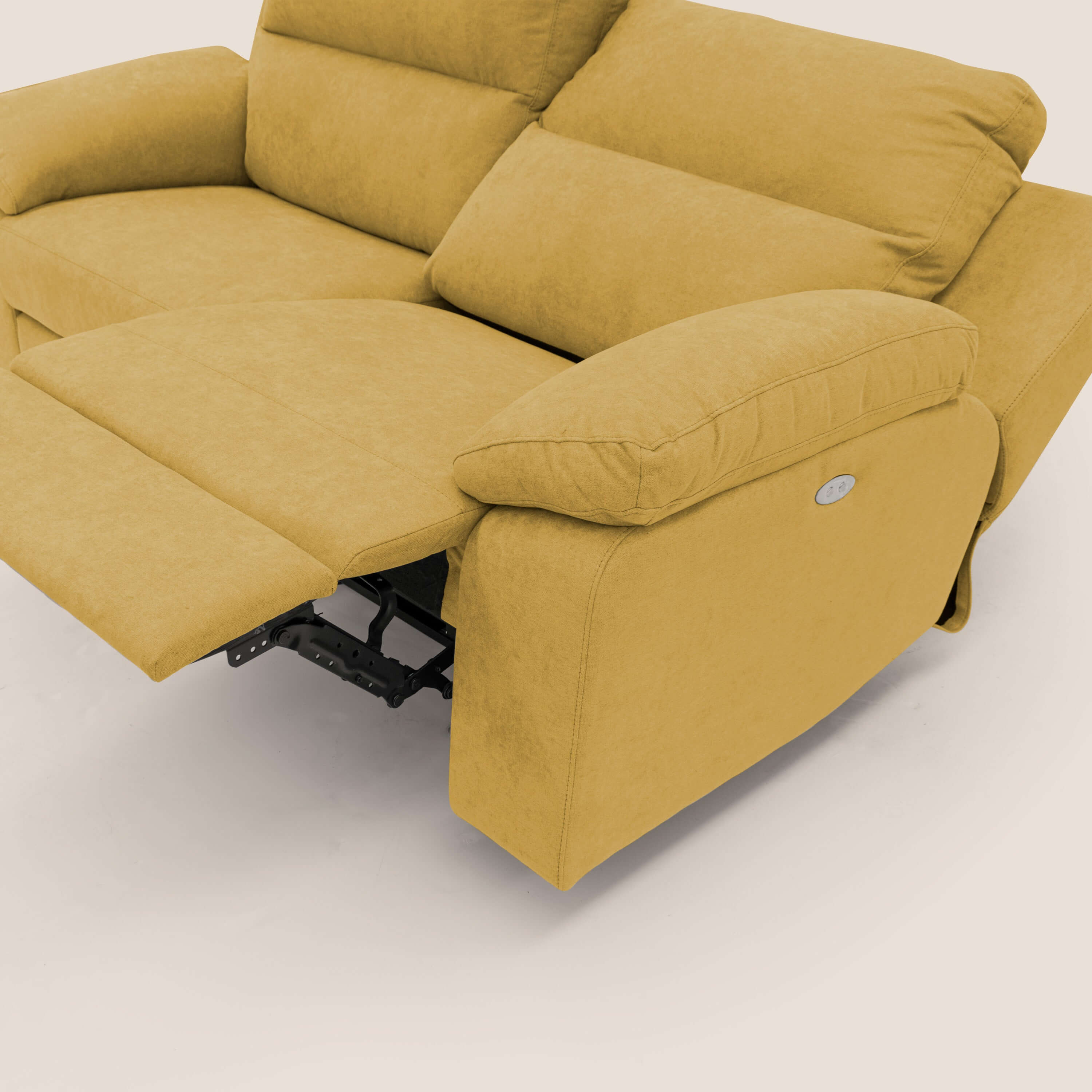 Romeo Canapé avec relax électrique en tissu doux imperméable T02 jaune - Image 10