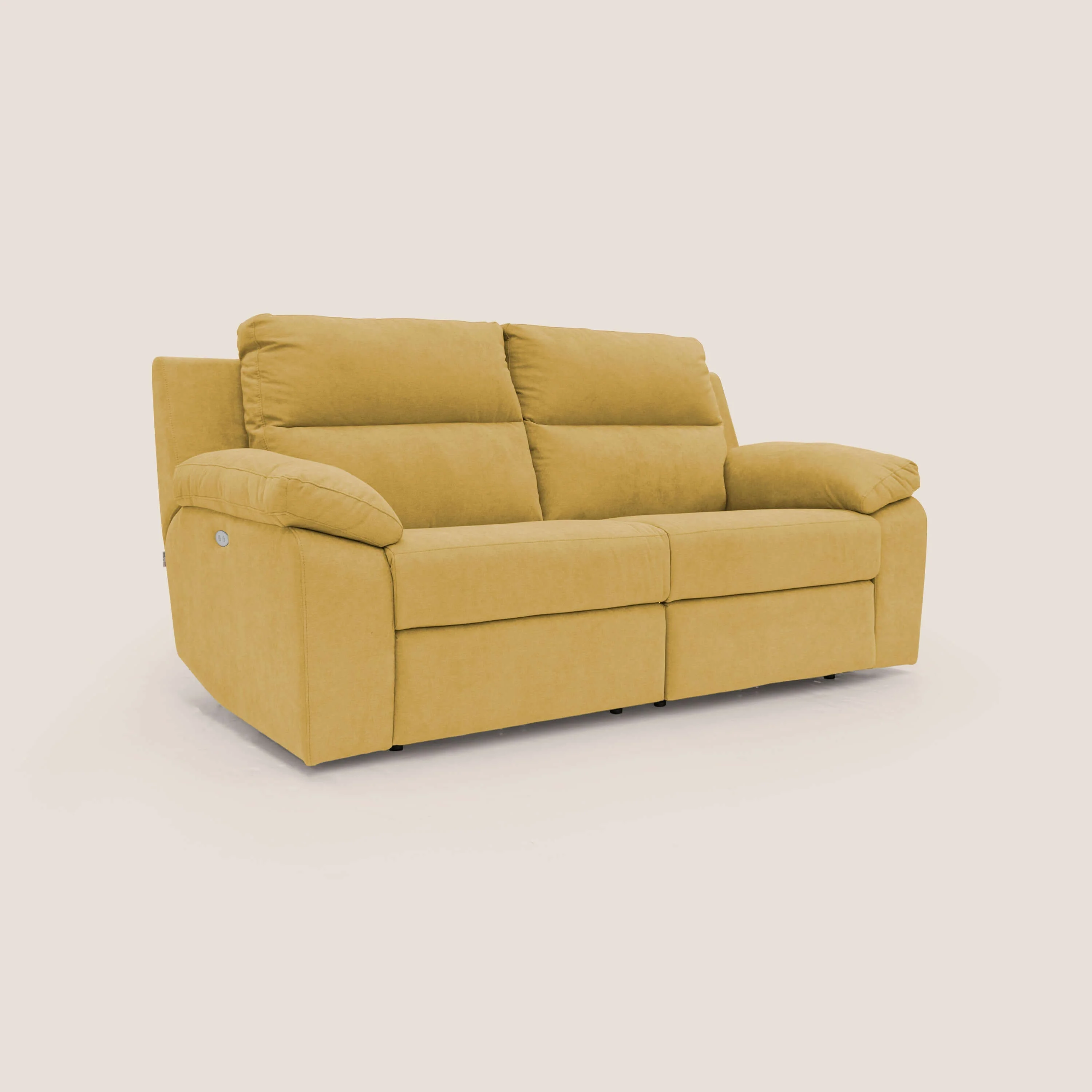 Romeo Canapé avec relax électrique en tissu doux imperméable T02 jaune - Image 3