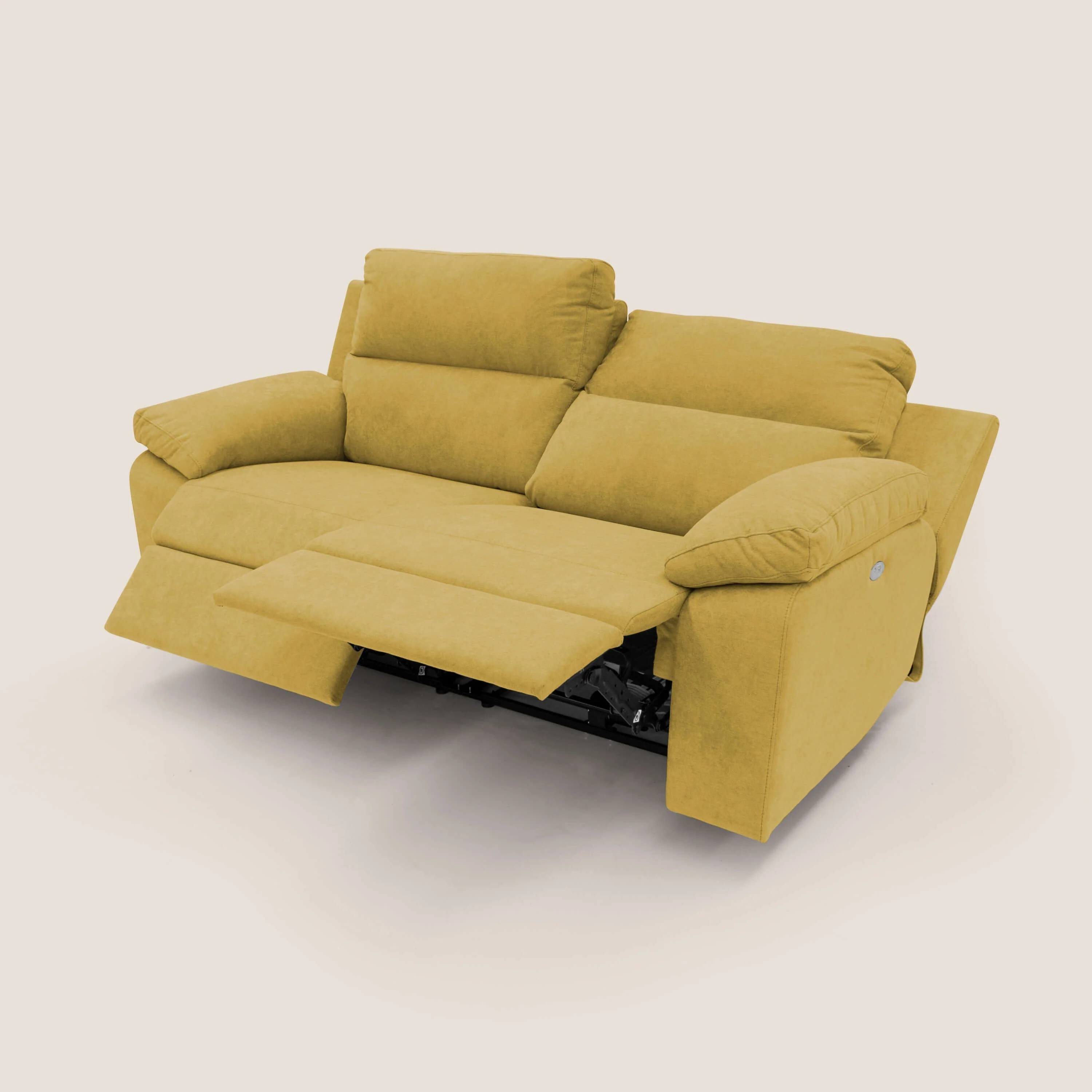 Romeo Canapé avec relax électrique en tissu doux imperméable T02 jaune - Image 5