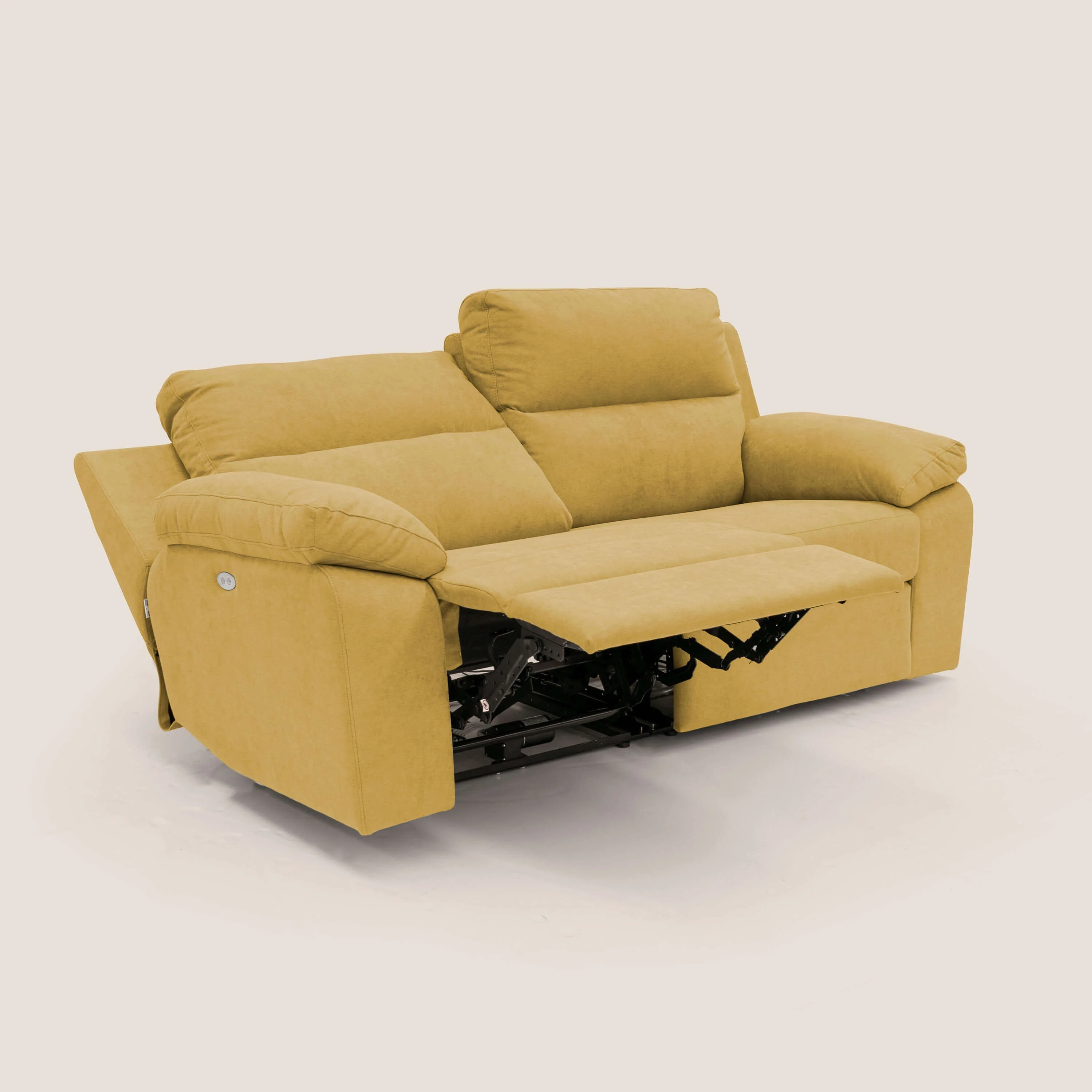 Romeo Canapé avec relax électrique en tissu doux imperméable T02 jaune - Image 7
