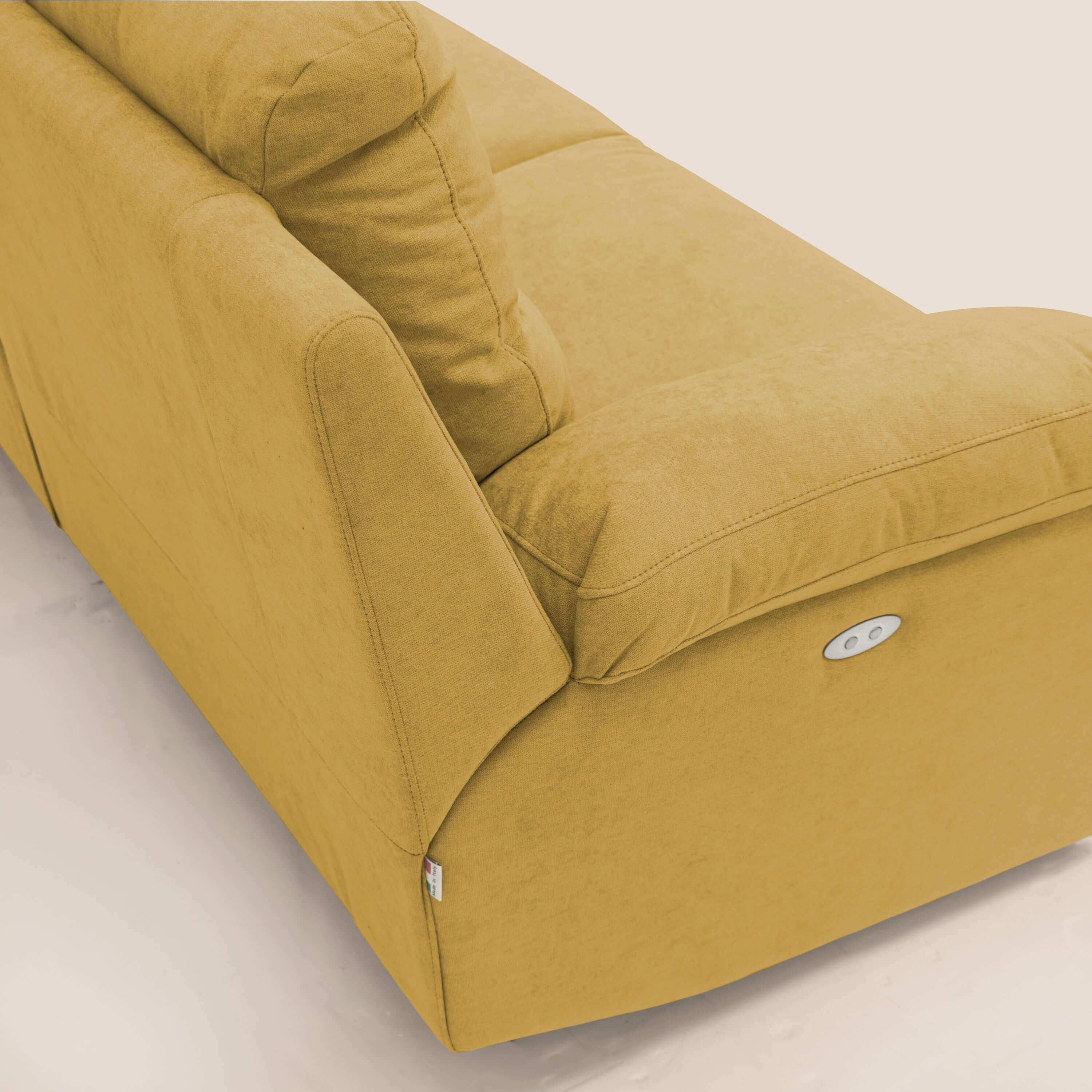 Romeo Canapé avec relax électrique en tissu doux imperméable T02 jaune - Image 8
