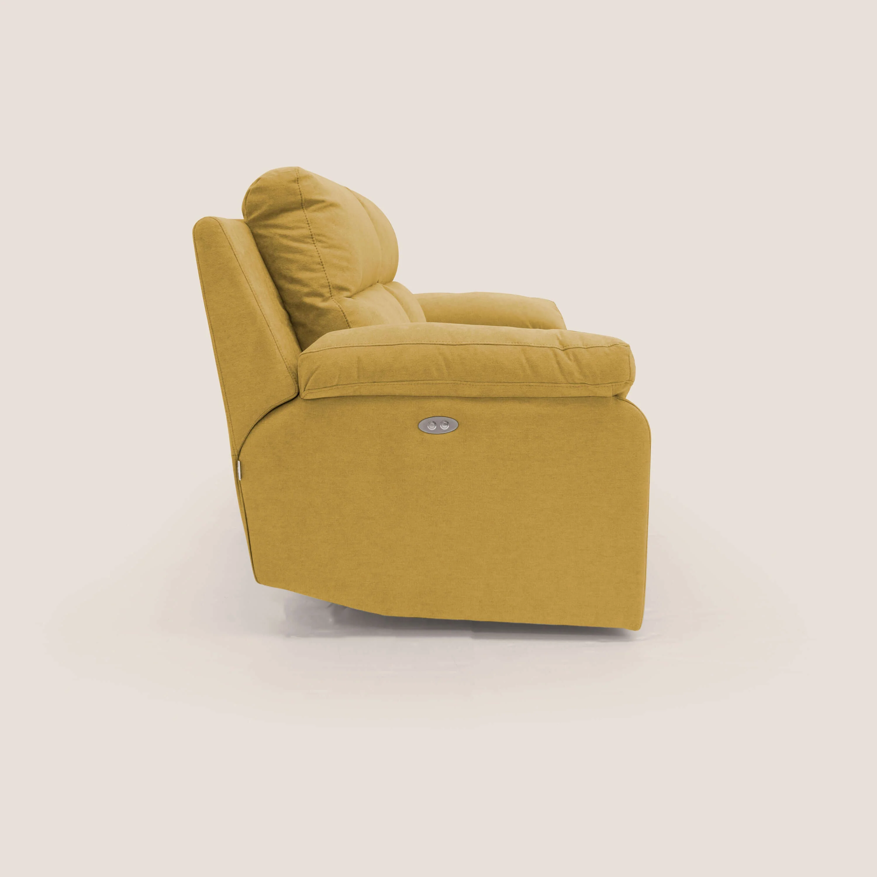 Romeo Canapé avec relax électrique en tissu doux imperméable T02 jaune - Image 9
