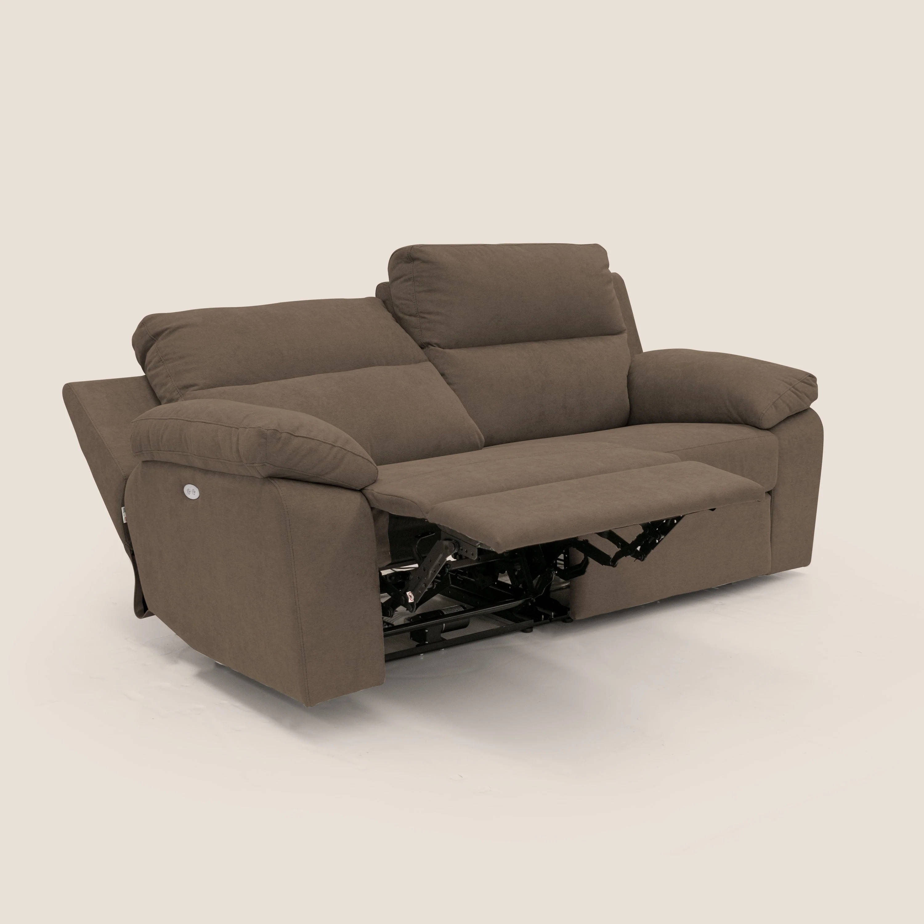 Romeo Canapé avec relax électrique en tissu doux imperméable T02 marron - Image 7