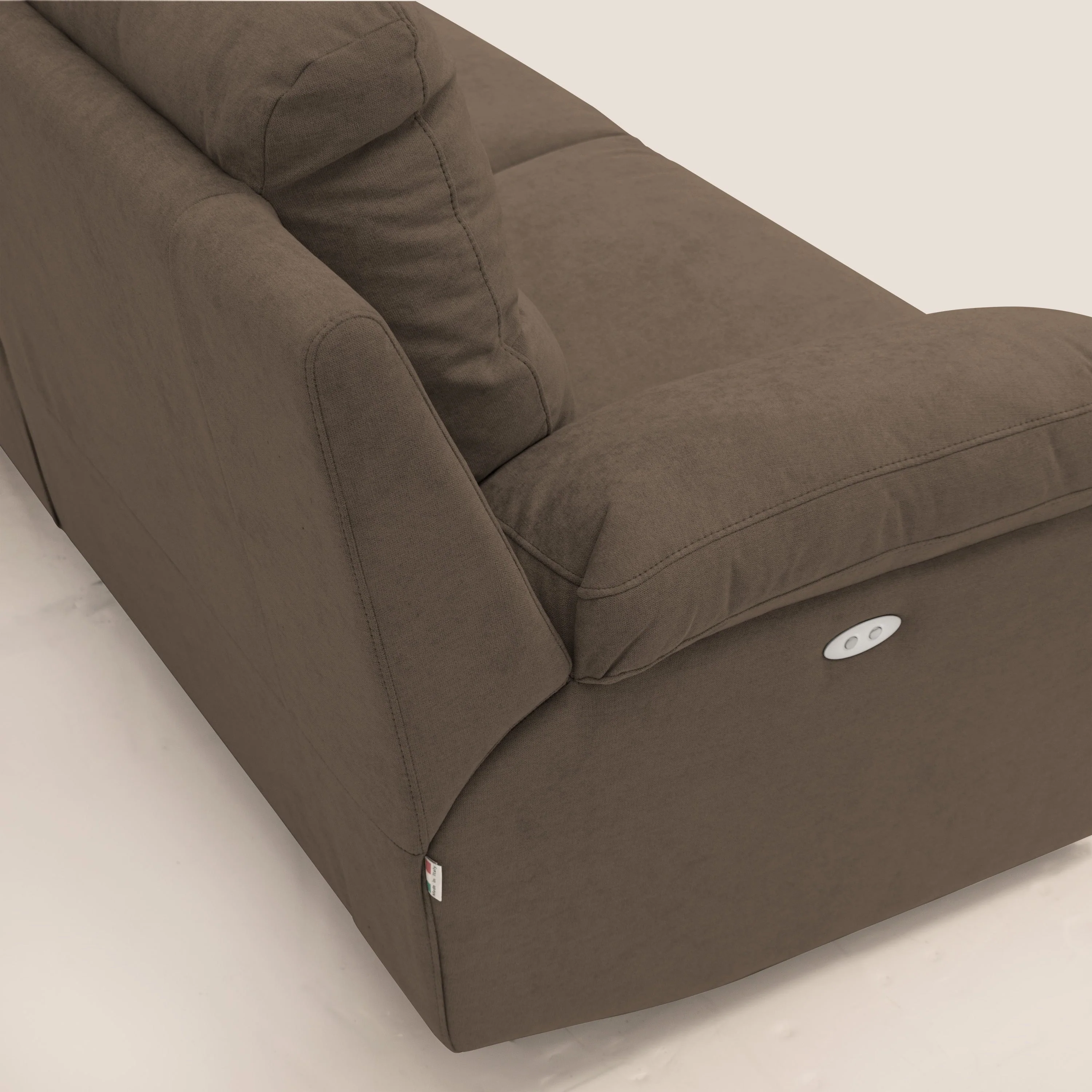 Romeo Canapé avec relax électrique en tissu doux imperméable T02 marron - Image 8