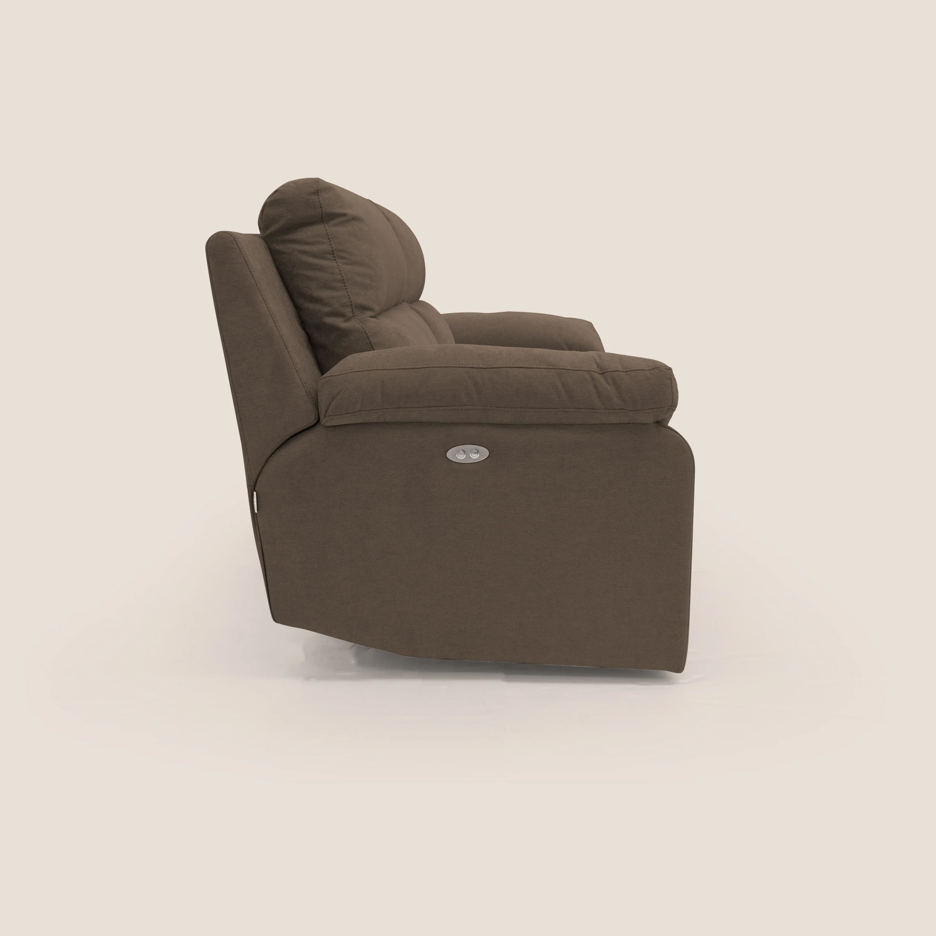 Romeo Canapé avec relax électrique en tissu doux imperméable T02 marron - Image 9