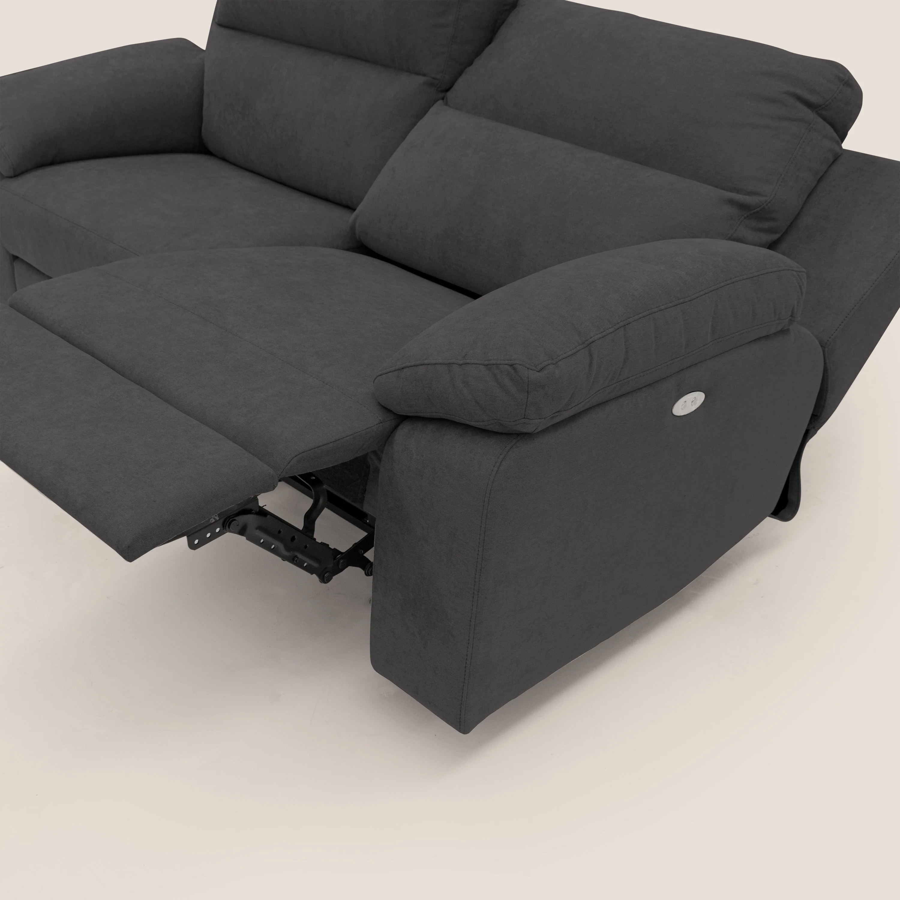 Romeo Canapé avec relax électrique en tissu doux imperméable T02 noir - Image 10