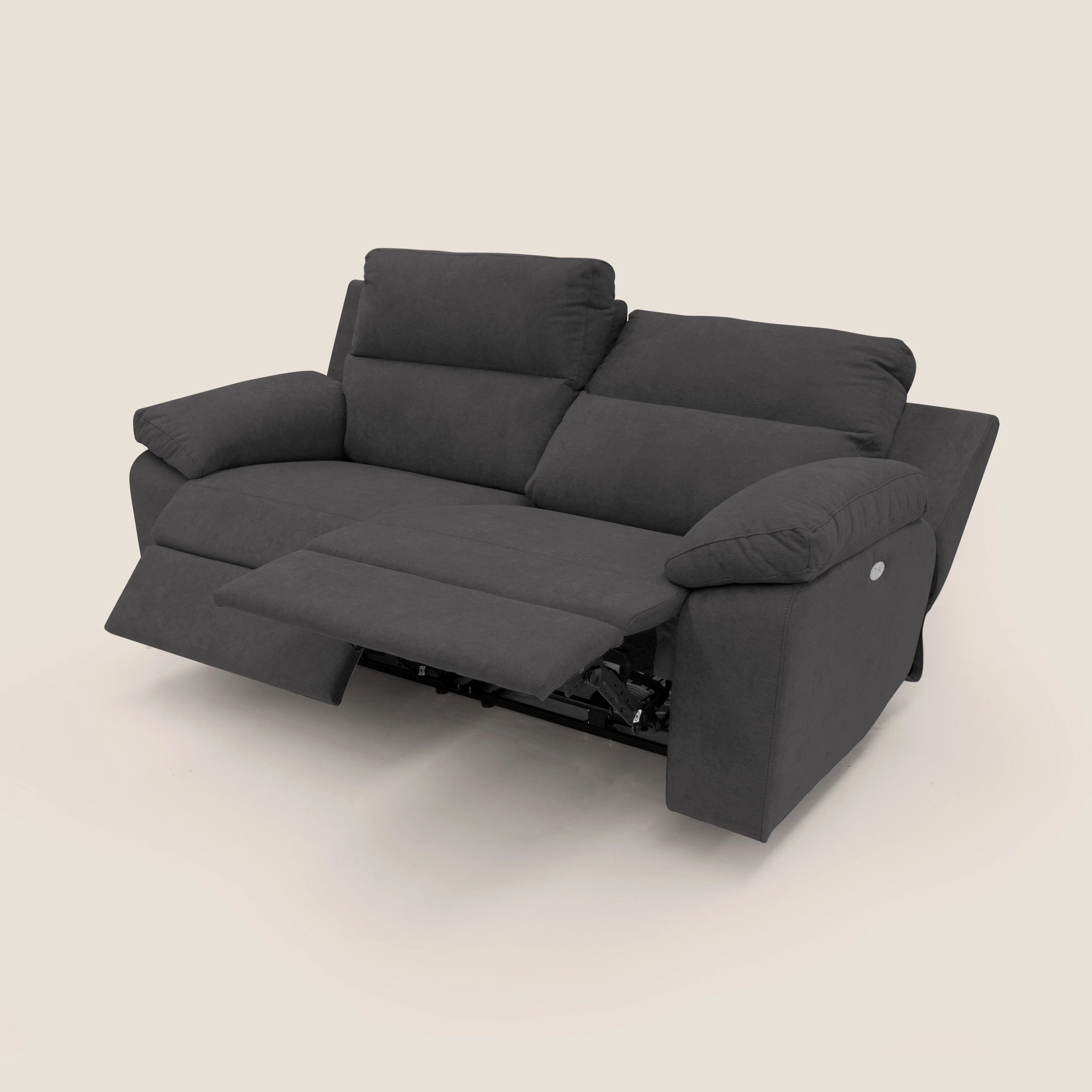 Romeo Canapé avec relax électrique en tissu doux imperméable T02 noir - Image 5