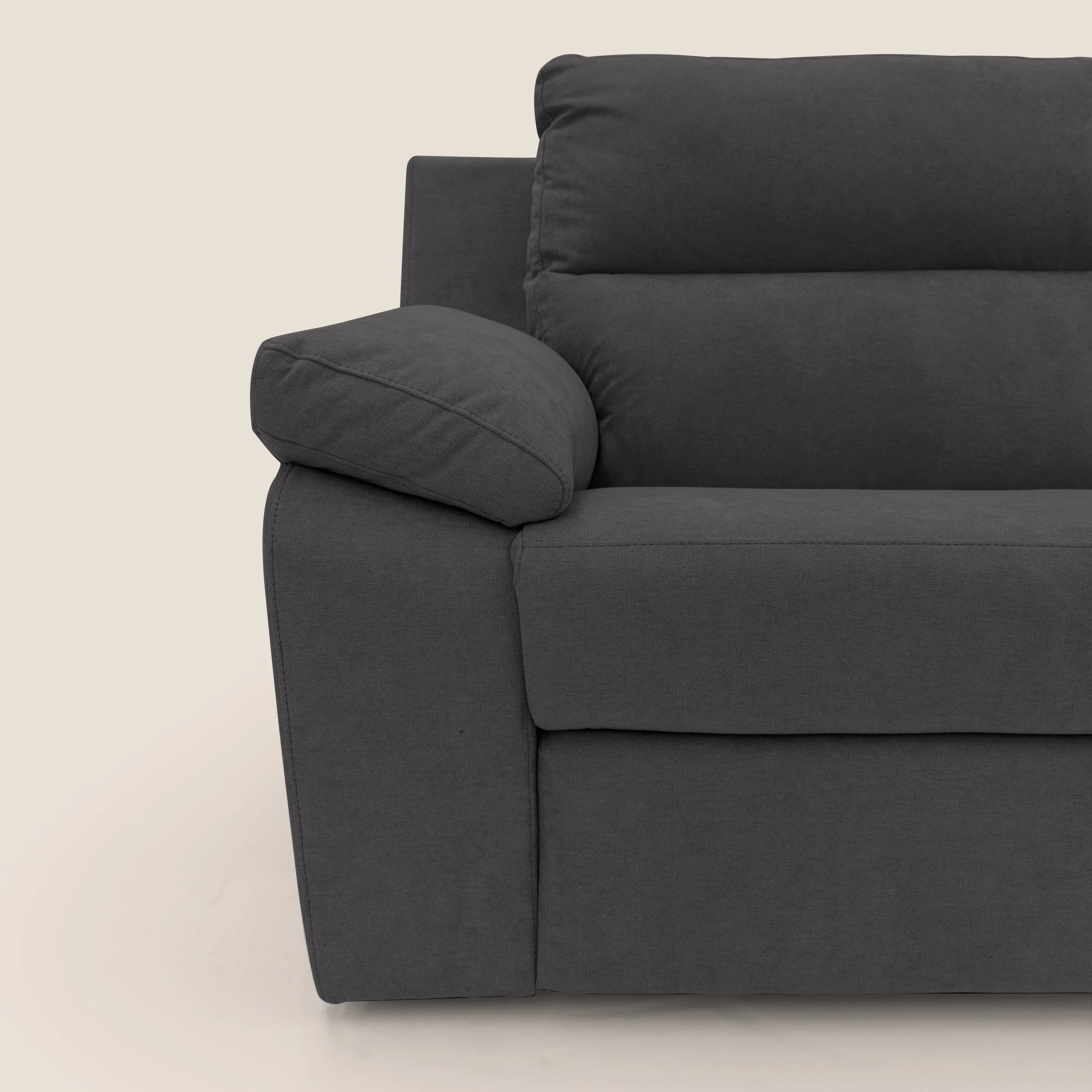 Romeo Canapé avec relax électrique en tissu doux imperméable T02 noir - Image 6