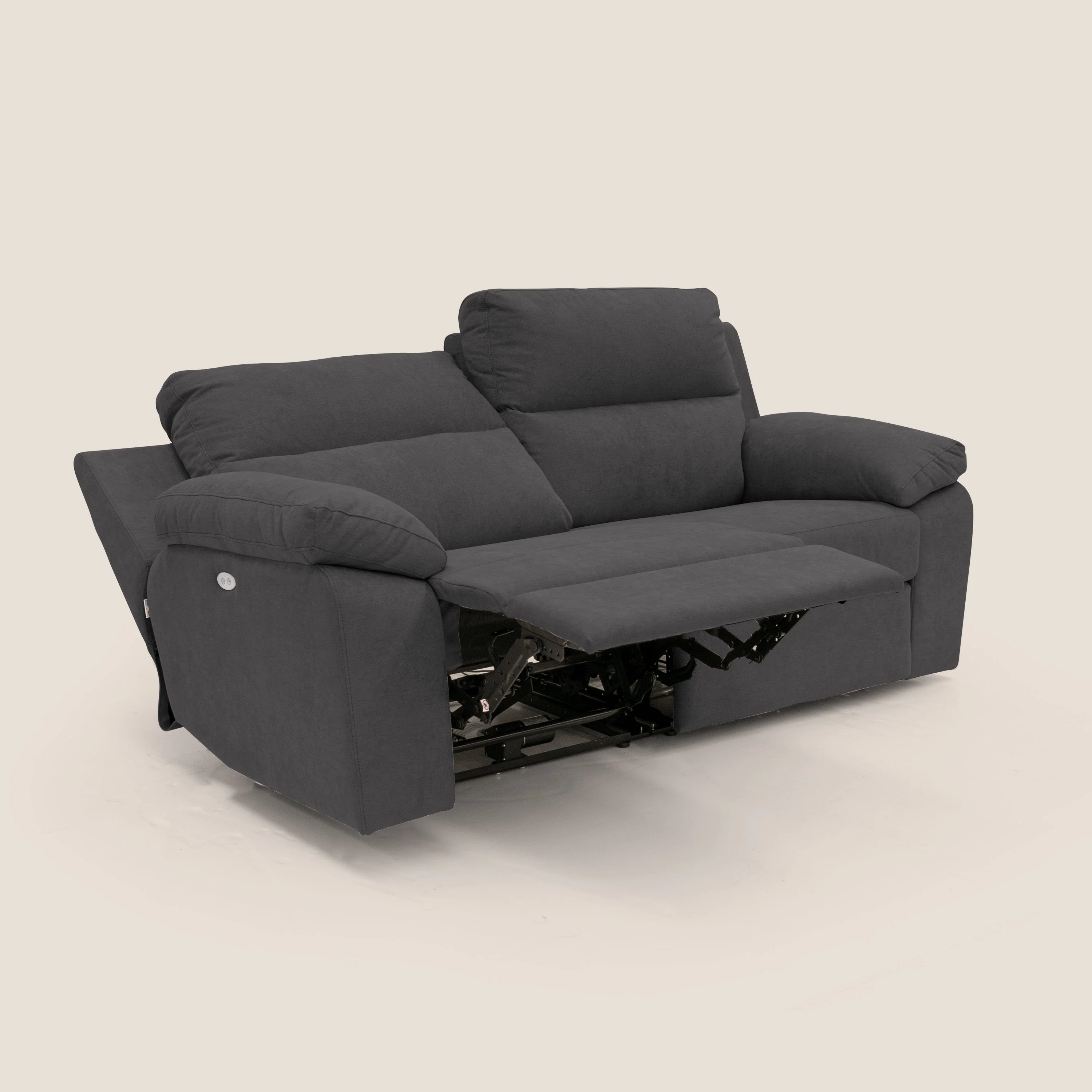Romeo Canapé avec relax électrique en tissu doux imperméable T02 noir - Image 7