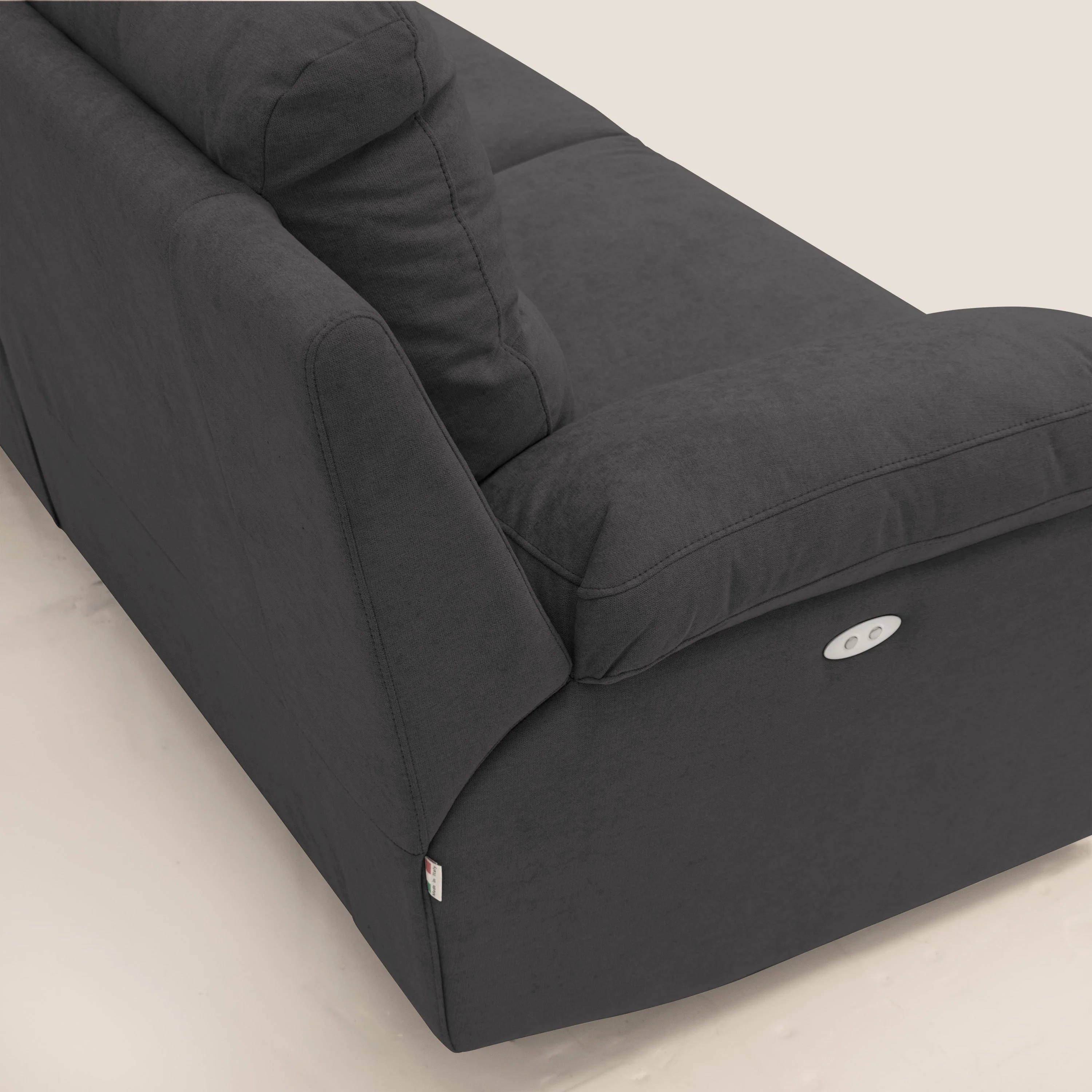 Romeo Canapé avec relax électrique en tissu doux imperméable T02 noir - Image 8