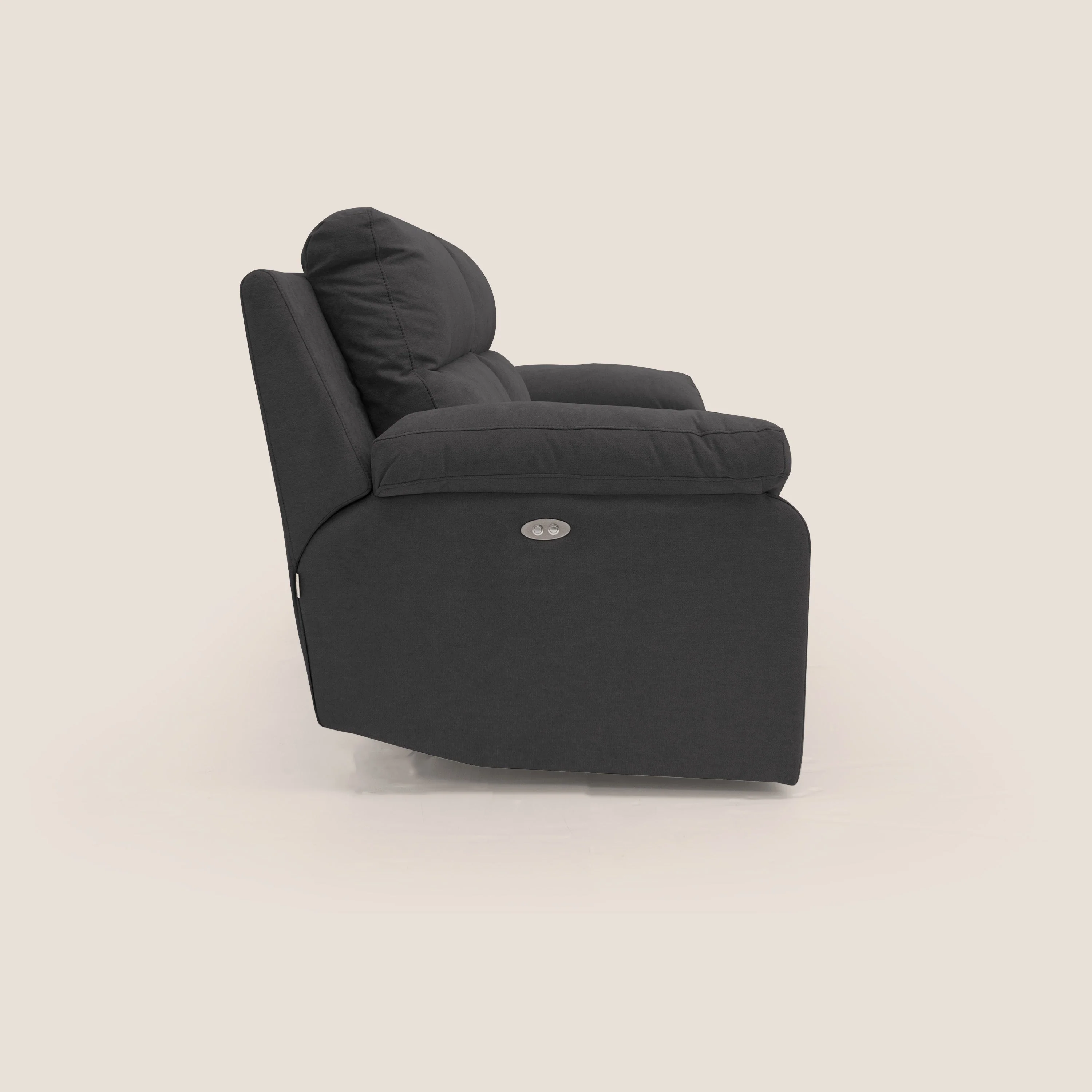 Romeo Canapé avec relax électrique en tissu doux imperméable T02 noir - Image 9