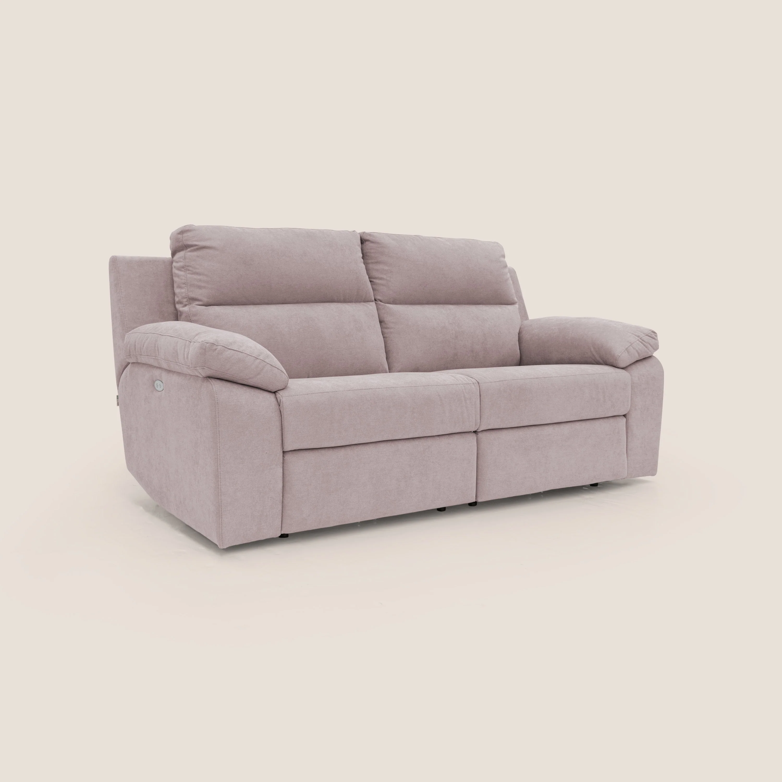 Romeo Canapé avec relax électrique en tissu doux imperméable T02 rose - Image 3